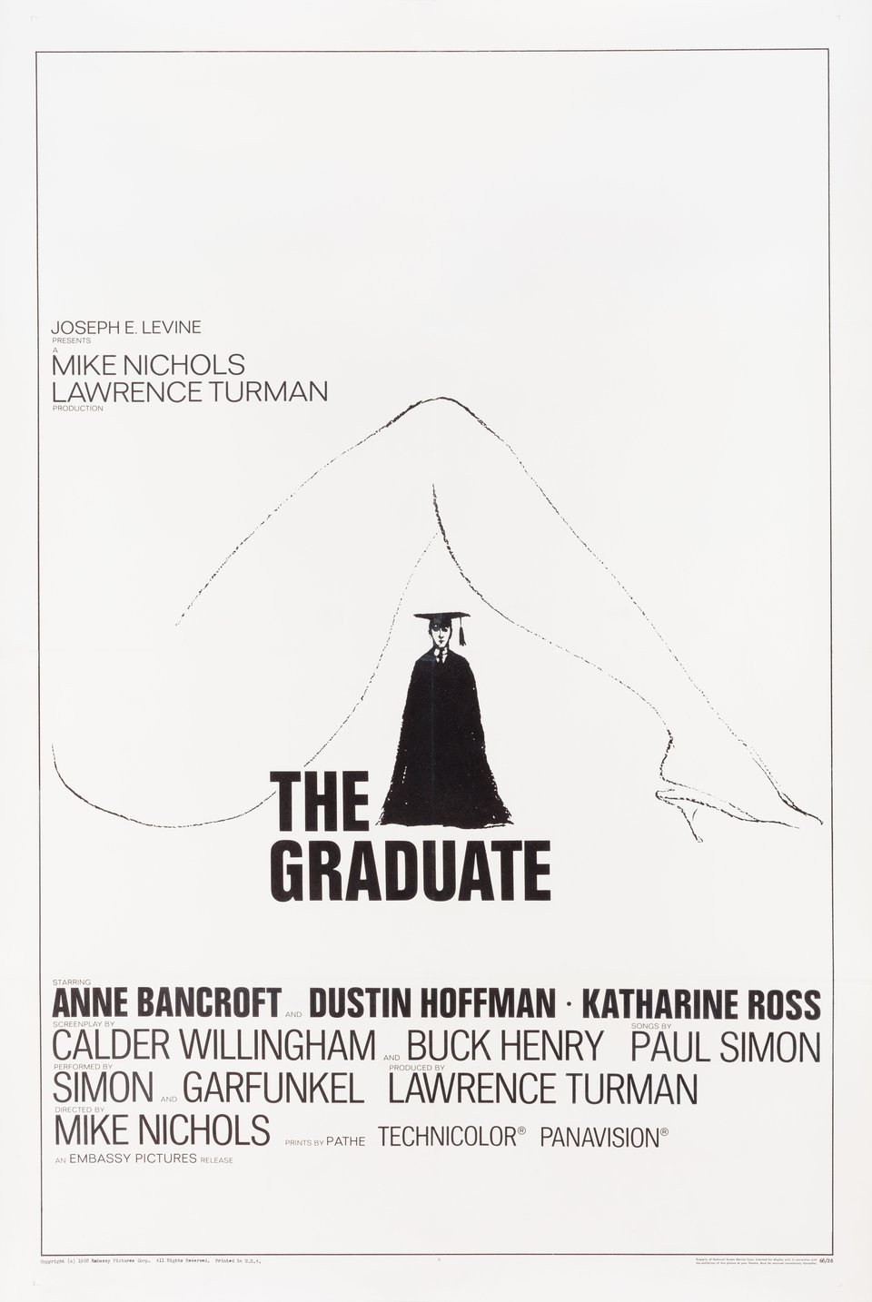 The Graduate Original 1968 U.S. One Sheet Movie Poster