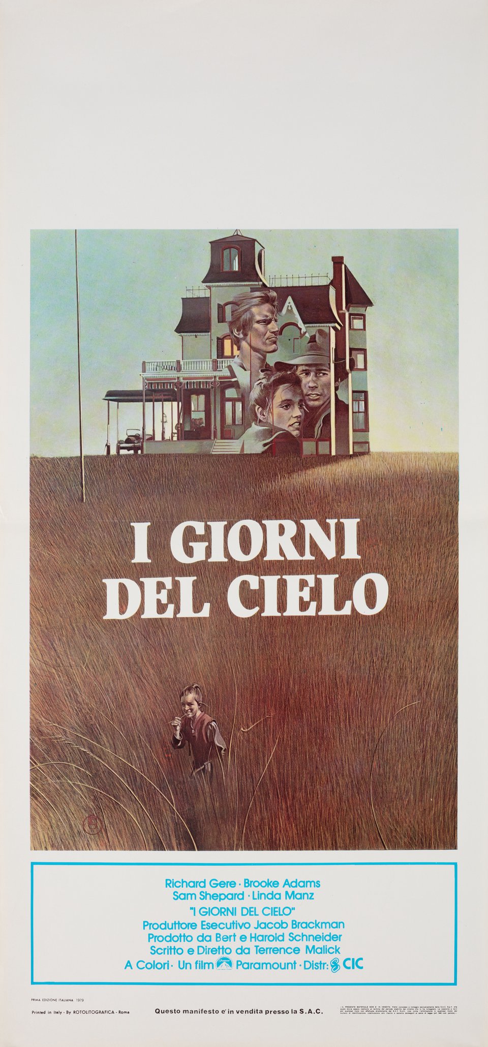 Days of Heaven Original 1978 Italian Locandina Movie Poster