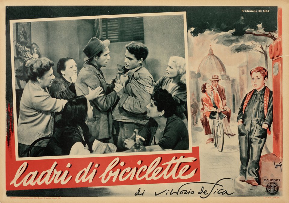 Bicycle Thieves Original 1948 Italian Fotobusta Movie Poster