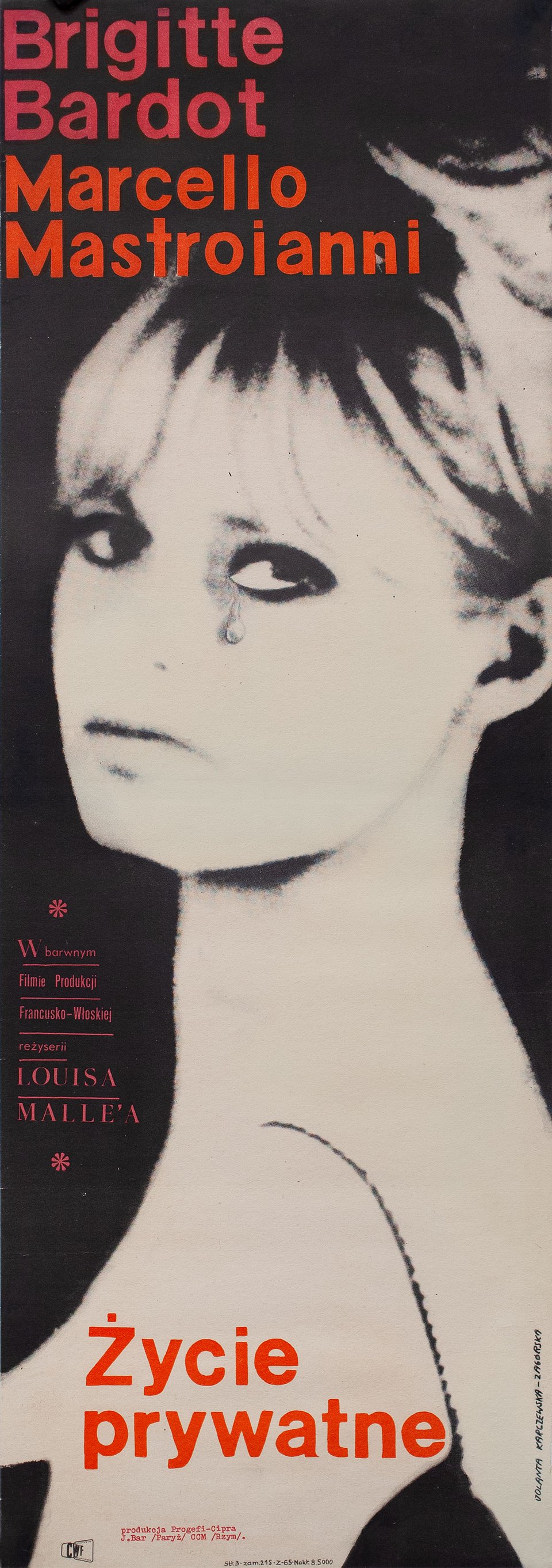 A Very Private Affair Original 1962 Polish Movie Poster