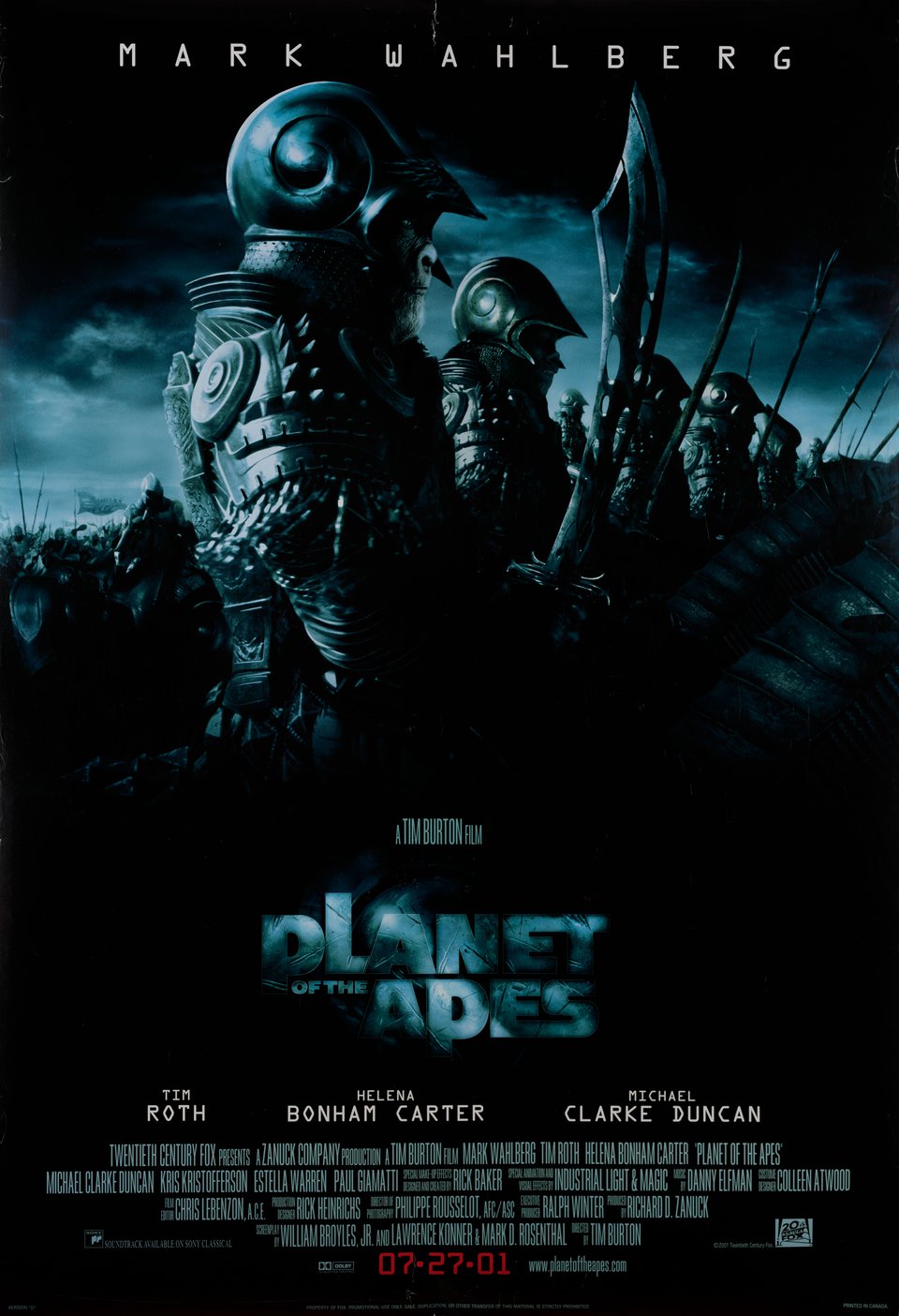 Planet of the Apes Original 2001 U.S. One Sheet Movie Poster
