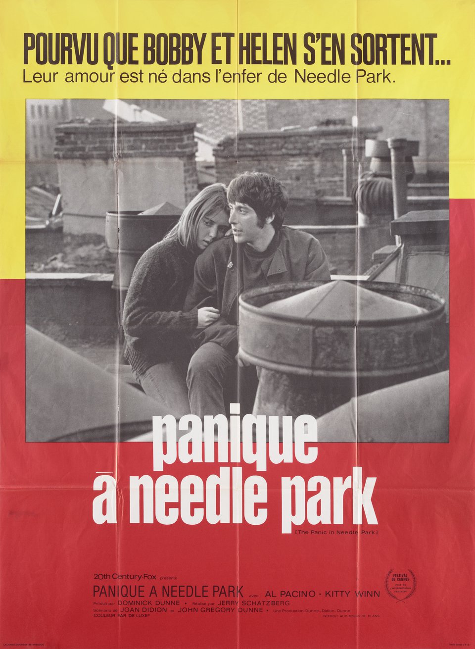 The Panic in Needle Park Original 1971 French Grande Movie Poster