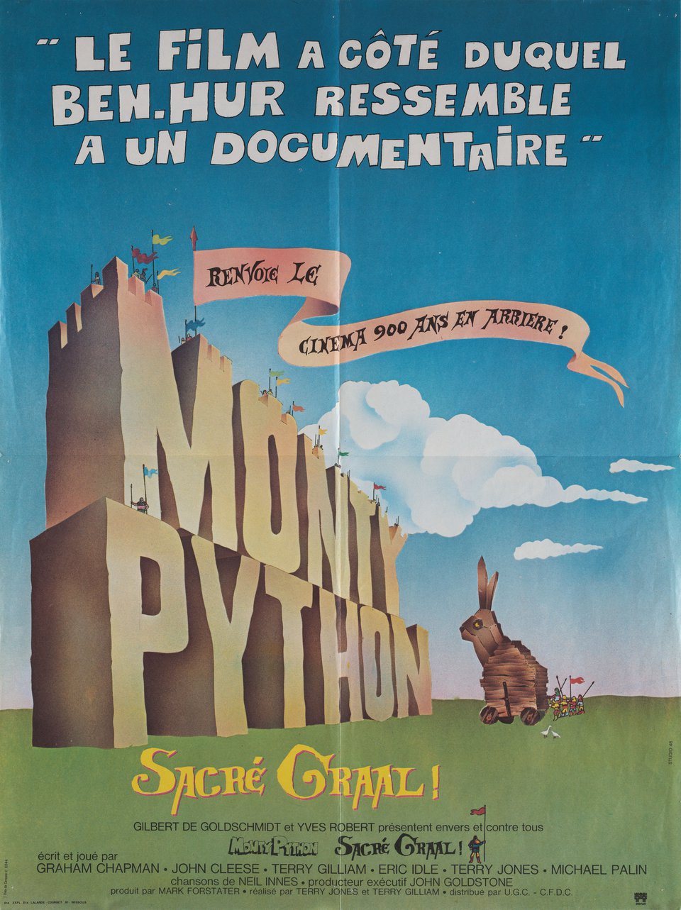 Monty Python and the Holy Grail Original 1975 French Moyenne Movie Poster