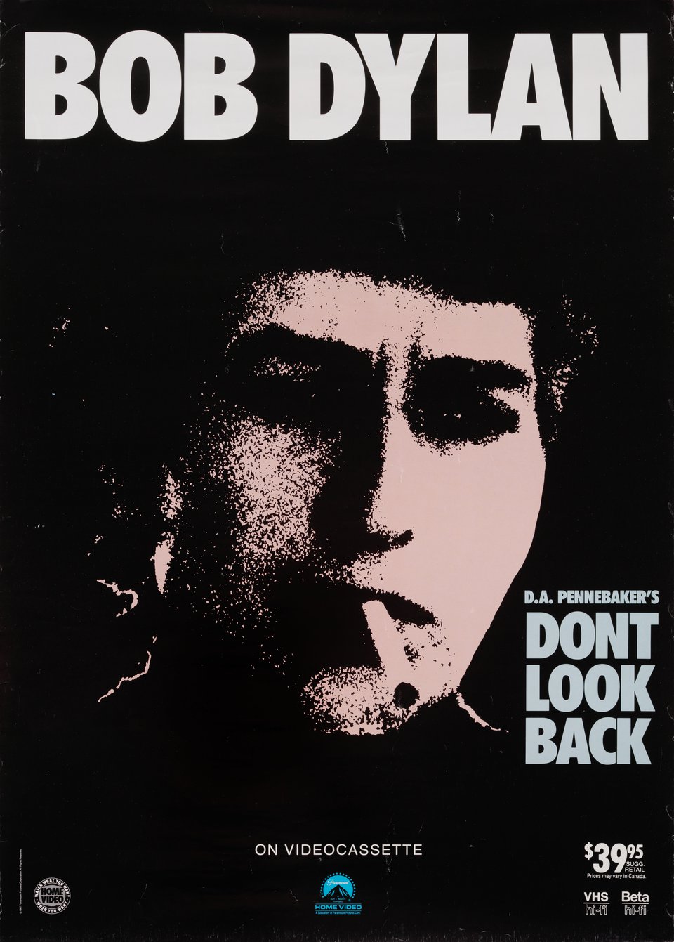 Don't Look Back Original R1980s U.S. Video Movie Poster