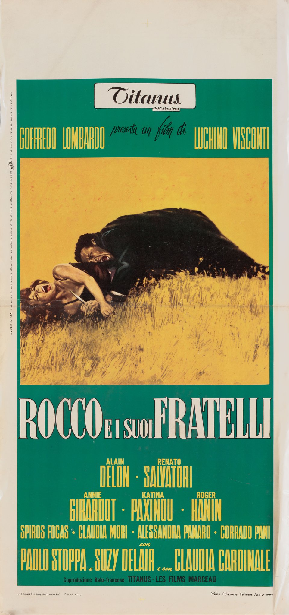 Rocco and His Brothers Original 1960 Italian Locandina Movie Poster