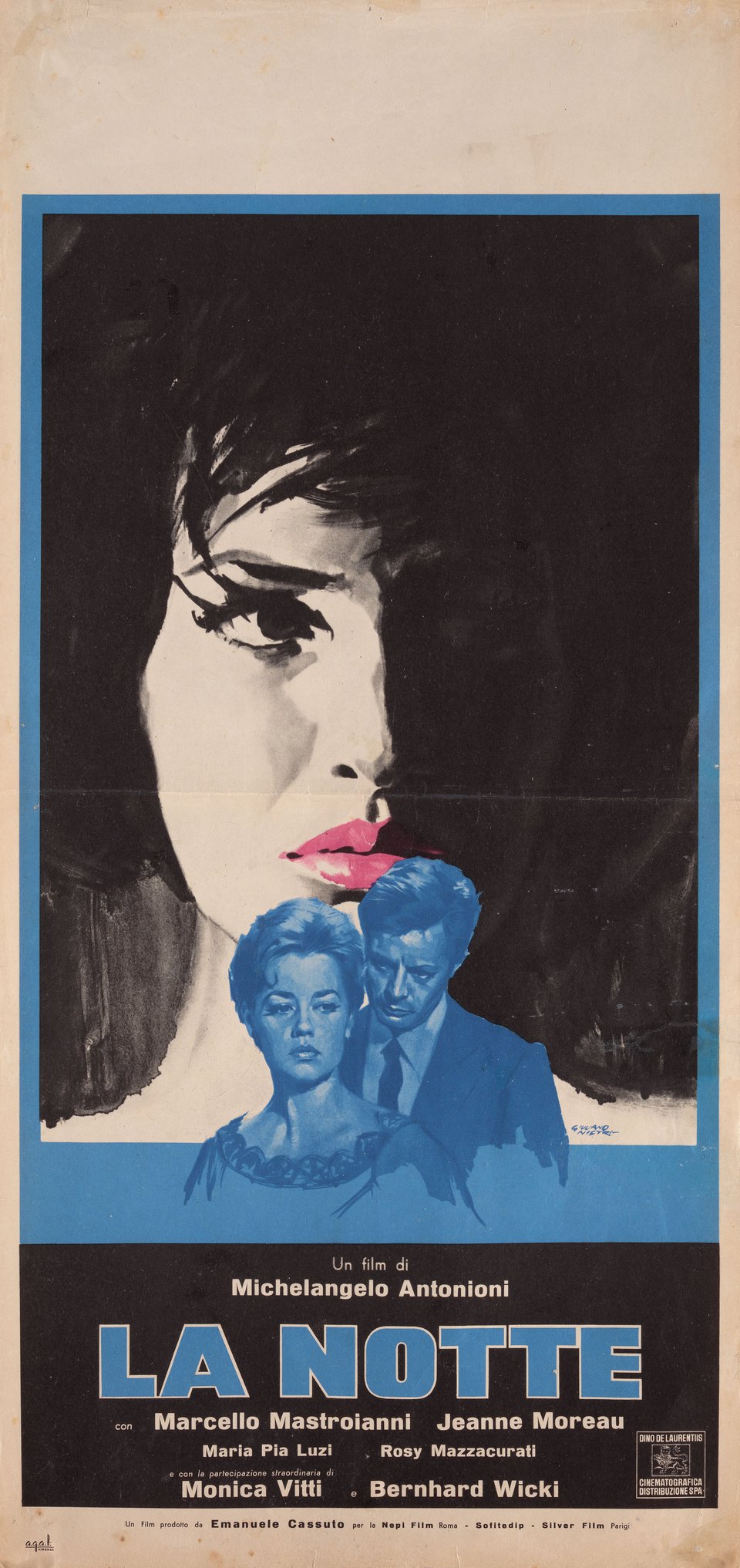La Notte Original 1961 Italian Locandina Movie Poster
