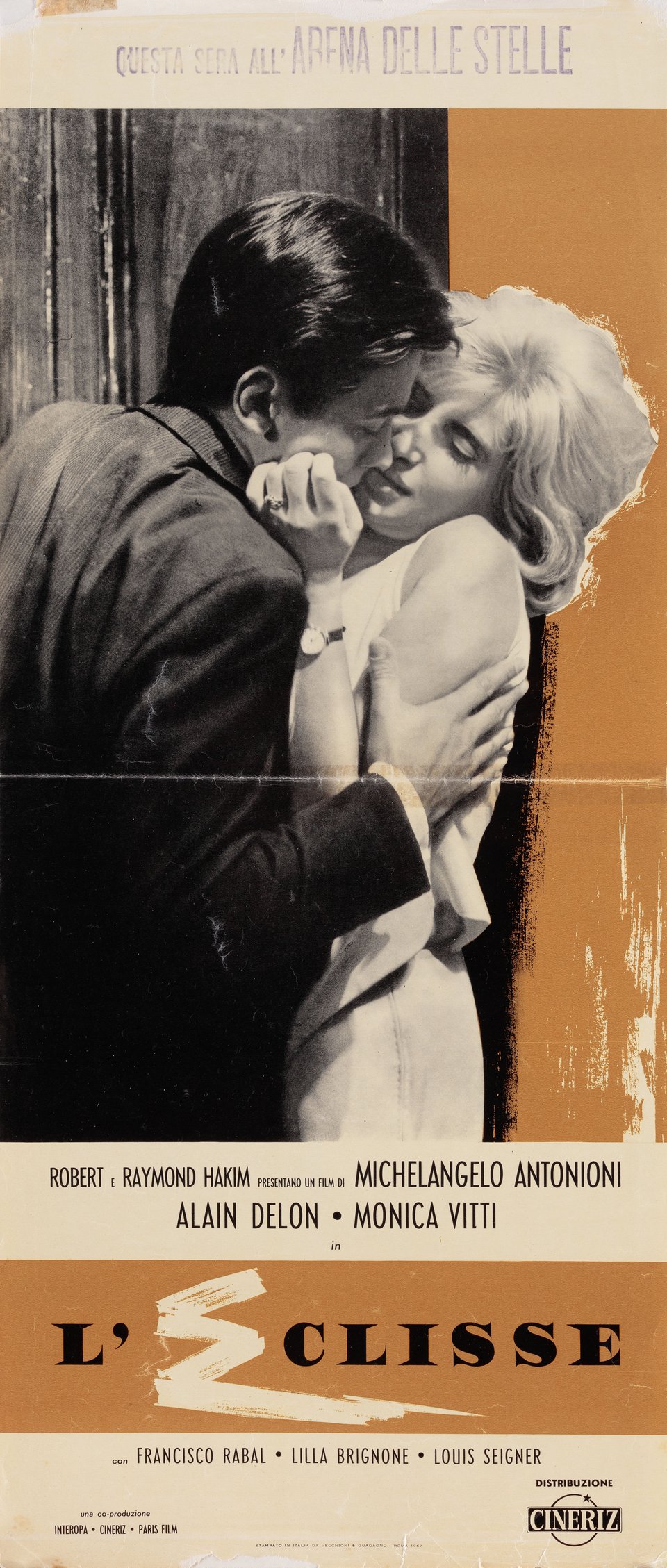 L'Eclisse Original 1962 Italian Locandina Movie Poster