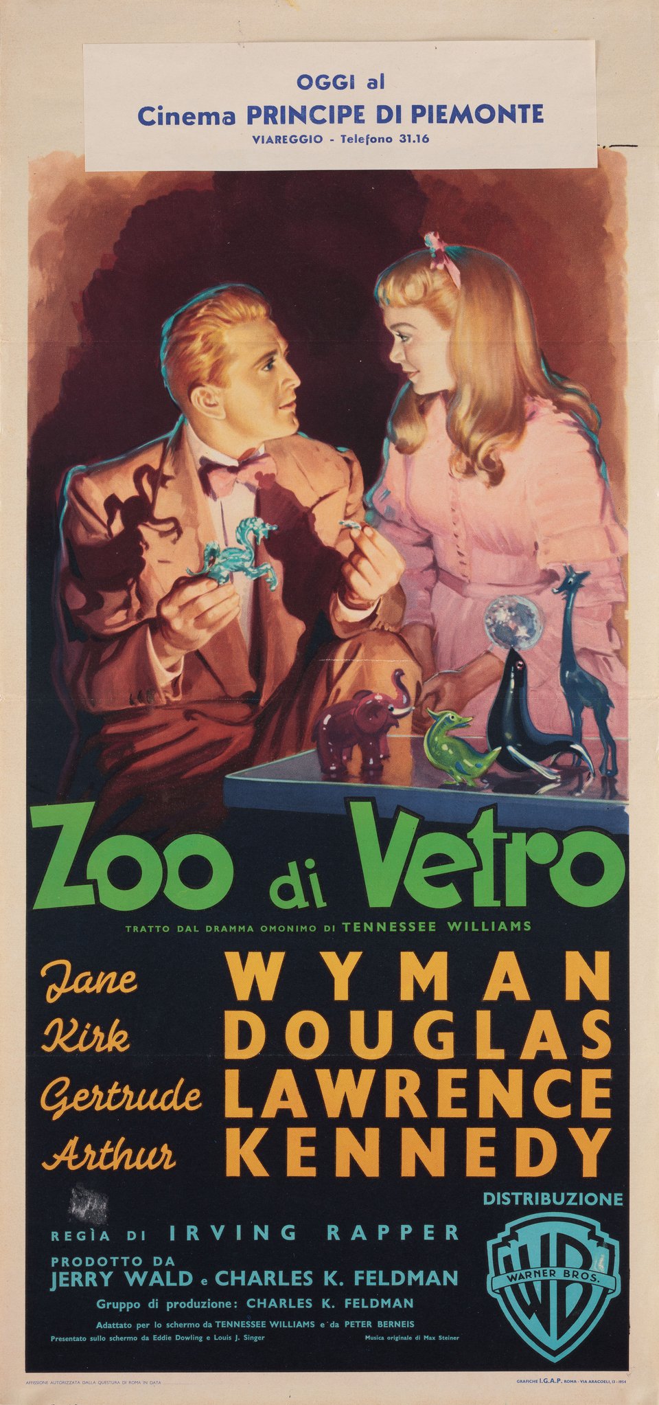 The Glass Menagerie Original 1954 Italian Locandina Movie Poster
