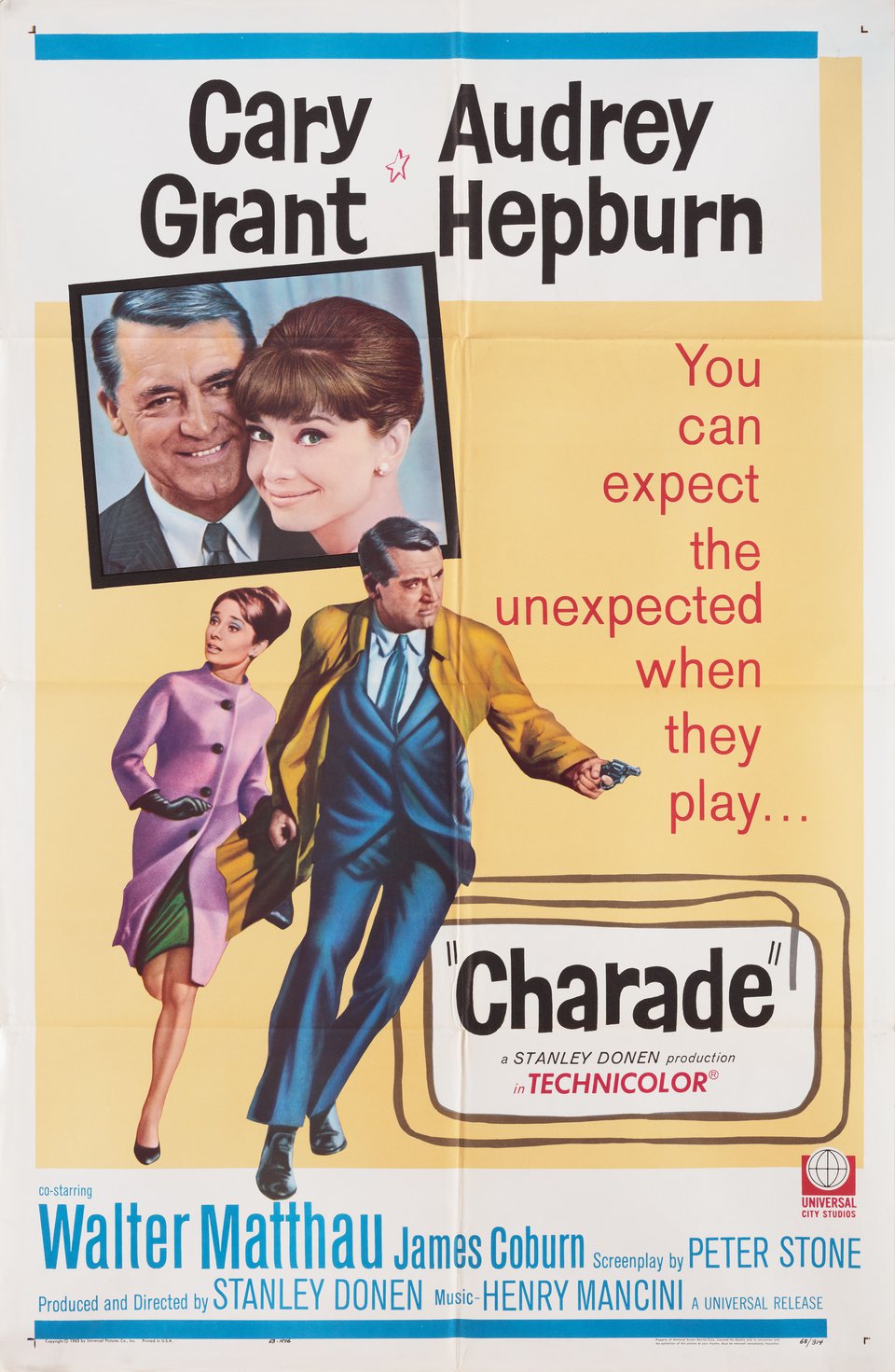 Charade Original 1963 U.S. One Sheet Movie Poster
