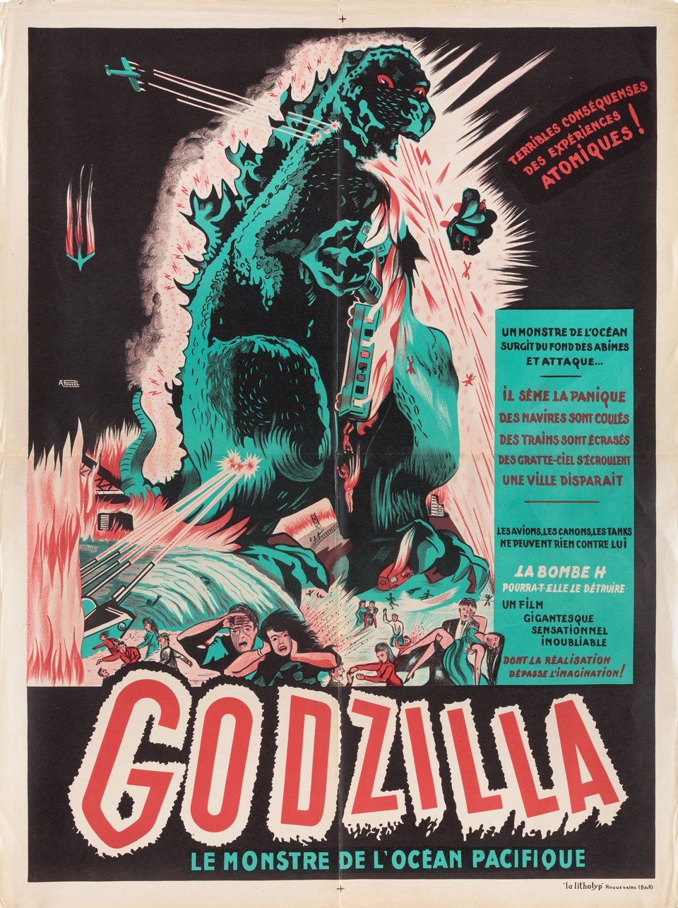 Godzilla Original R1950s French Moyenne Movie Poster