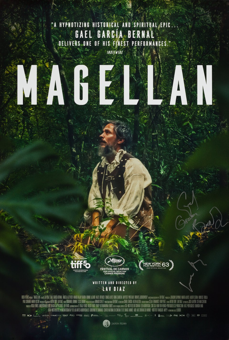Magellan Original 2026 U.S. One Sheet Movie Poster Signed by Lav Diaz / Gael Garcia Bernal