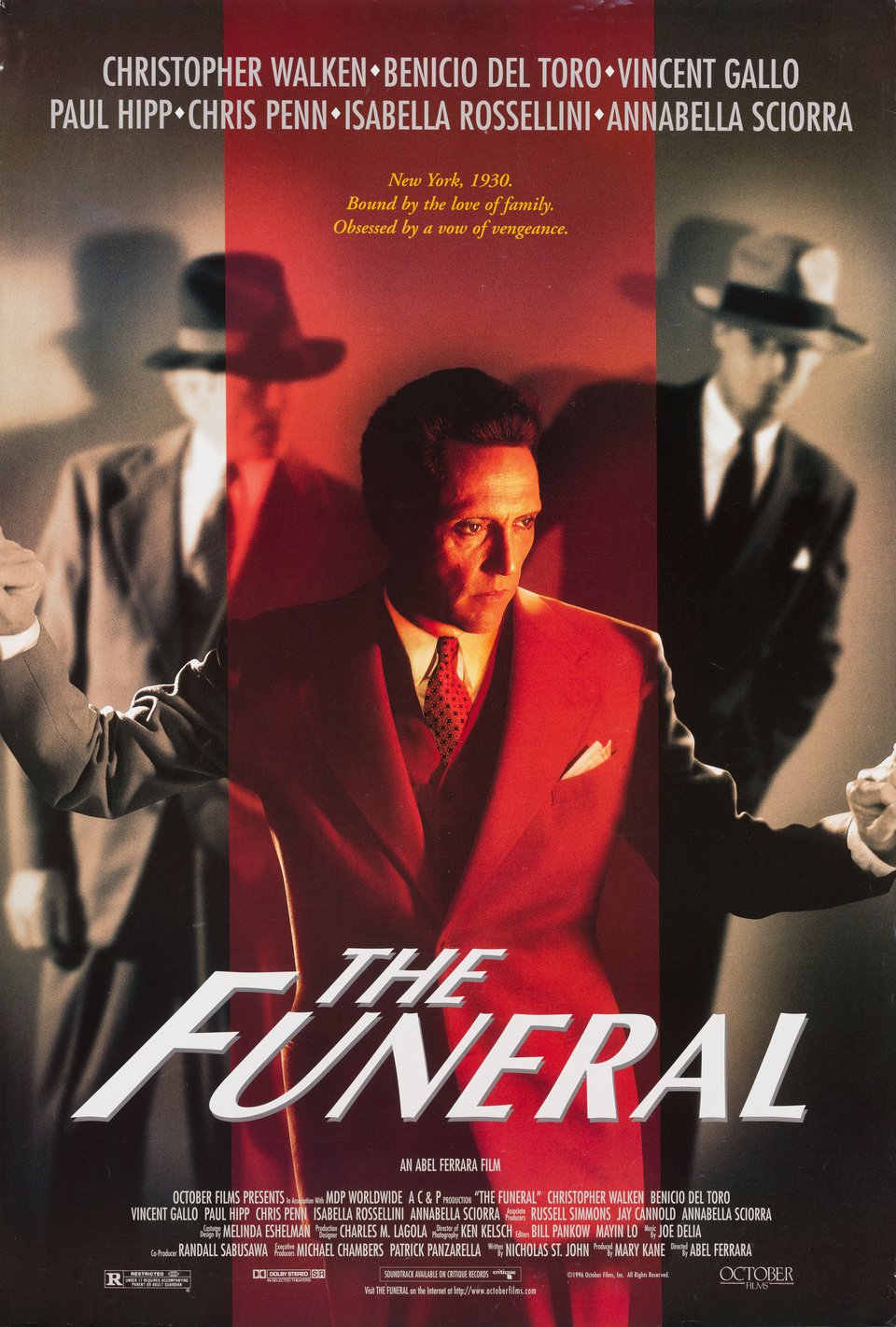 The Funeral Original 1996 U.S. One Sheet Movie Poster
