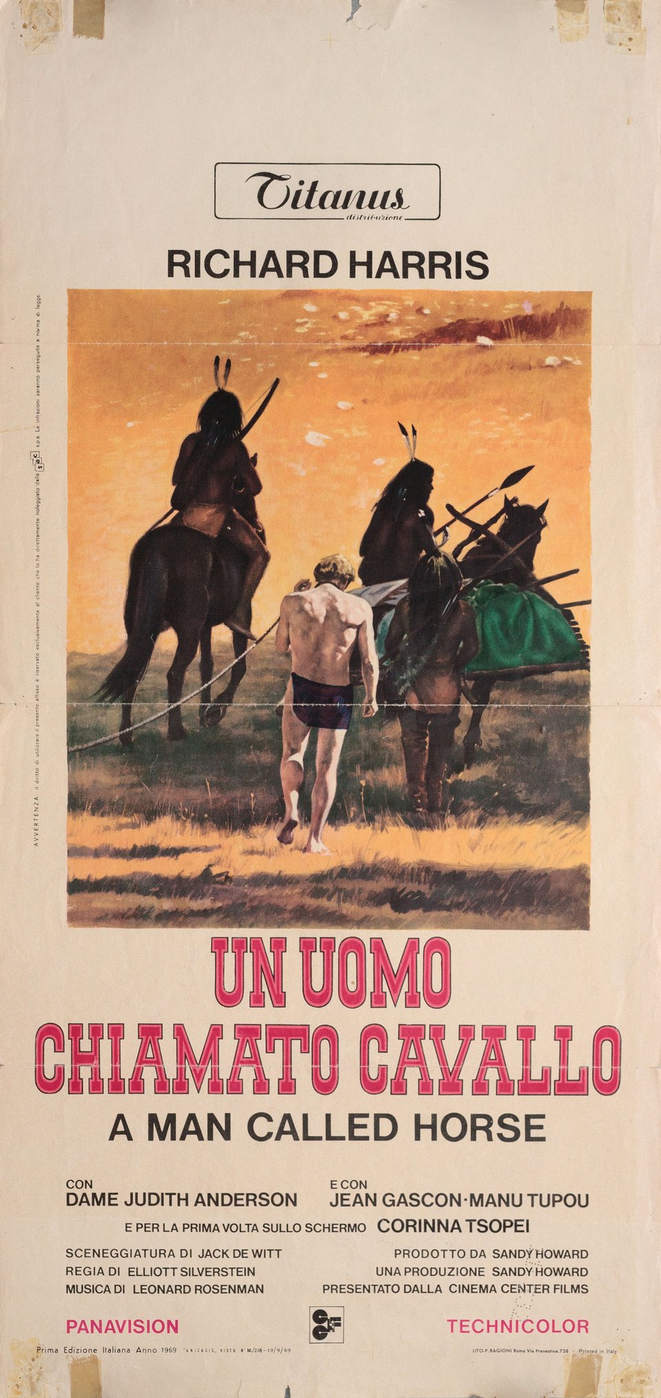 A Man Called Horse Original 1969 Italian Locandina Movie Poster