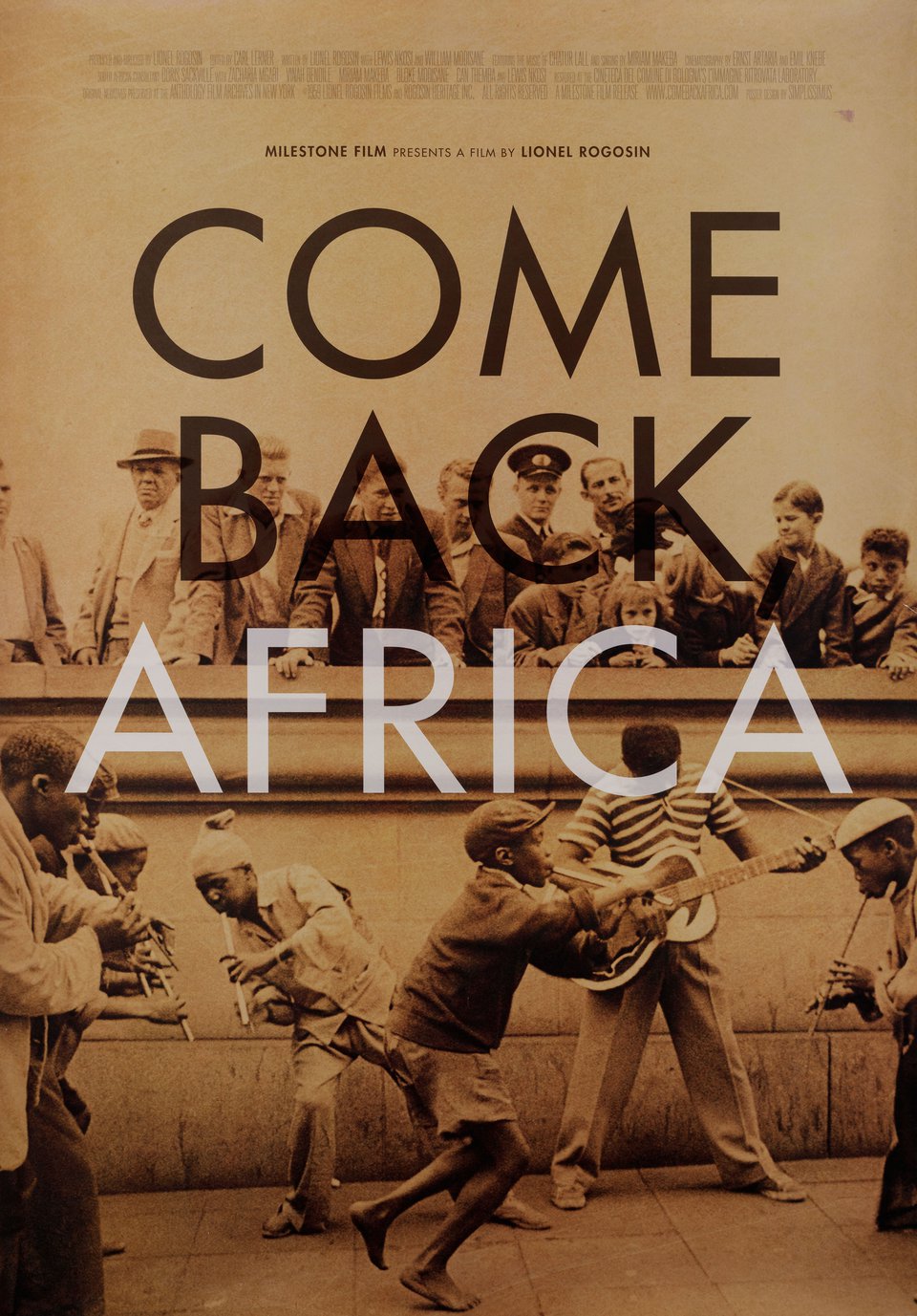 Come Back, Africa Original R2012 U.S. One Sheet Movie Poster