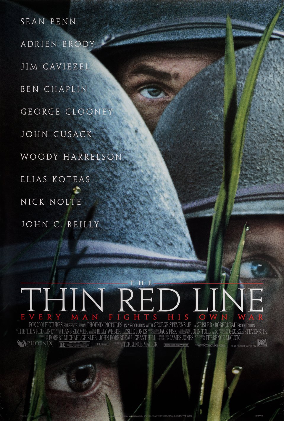 The Thin Red Line Original 1998 U.S. One Sheet Movie Poster