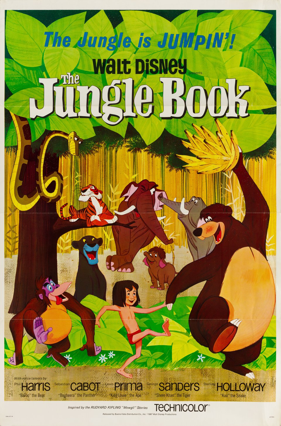 The Jungle Book Original 1967 U.S. One Sheet Movie Poster