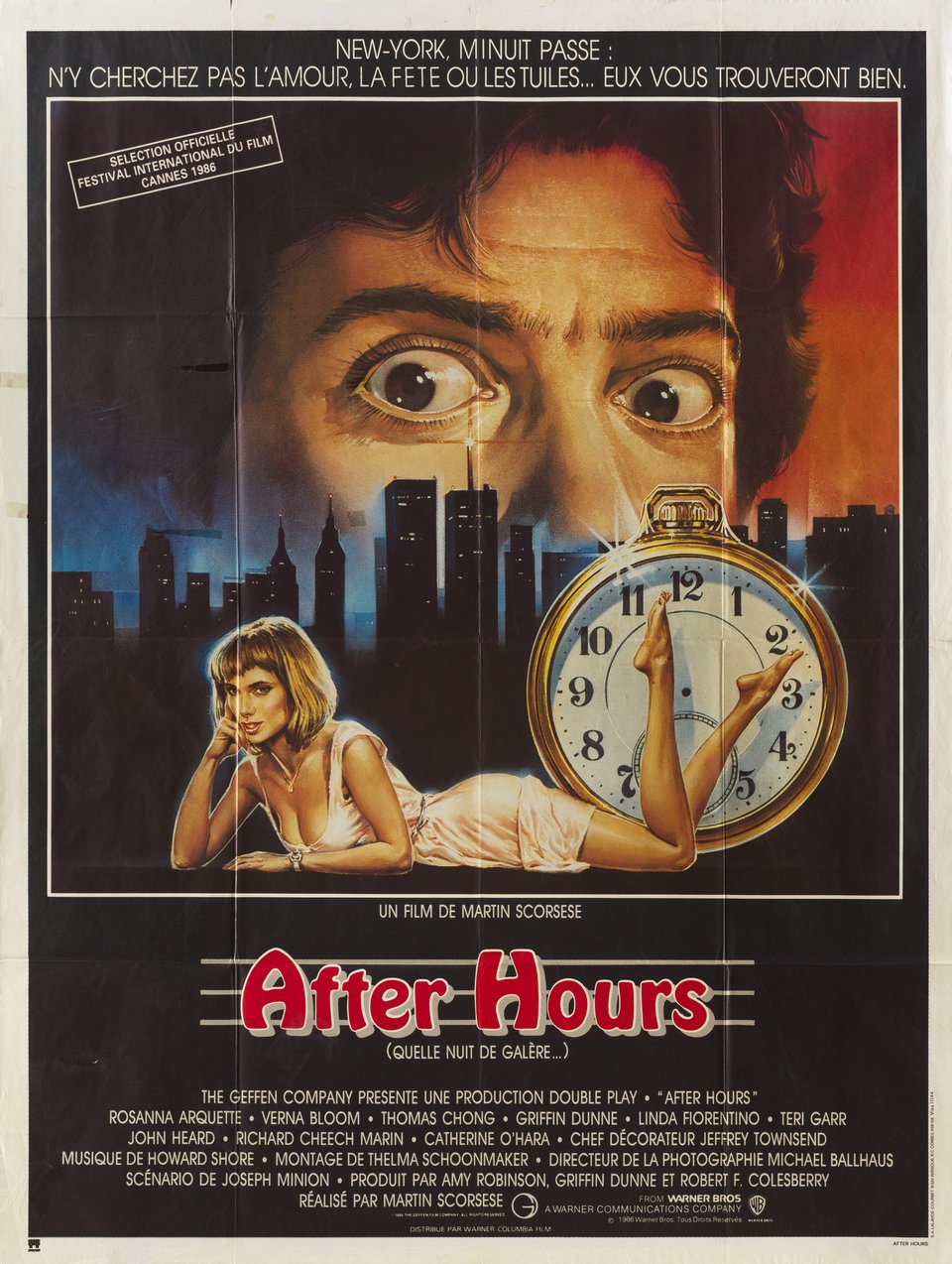 After Hours Original 1985 French Grande Movie Poster