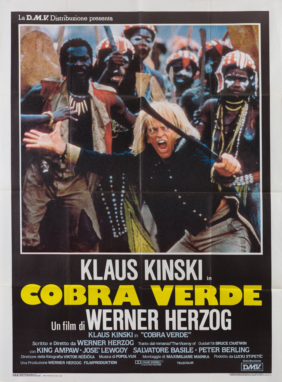 Cobra Verde Original 1987 Italian Due Foglio Movie Poster