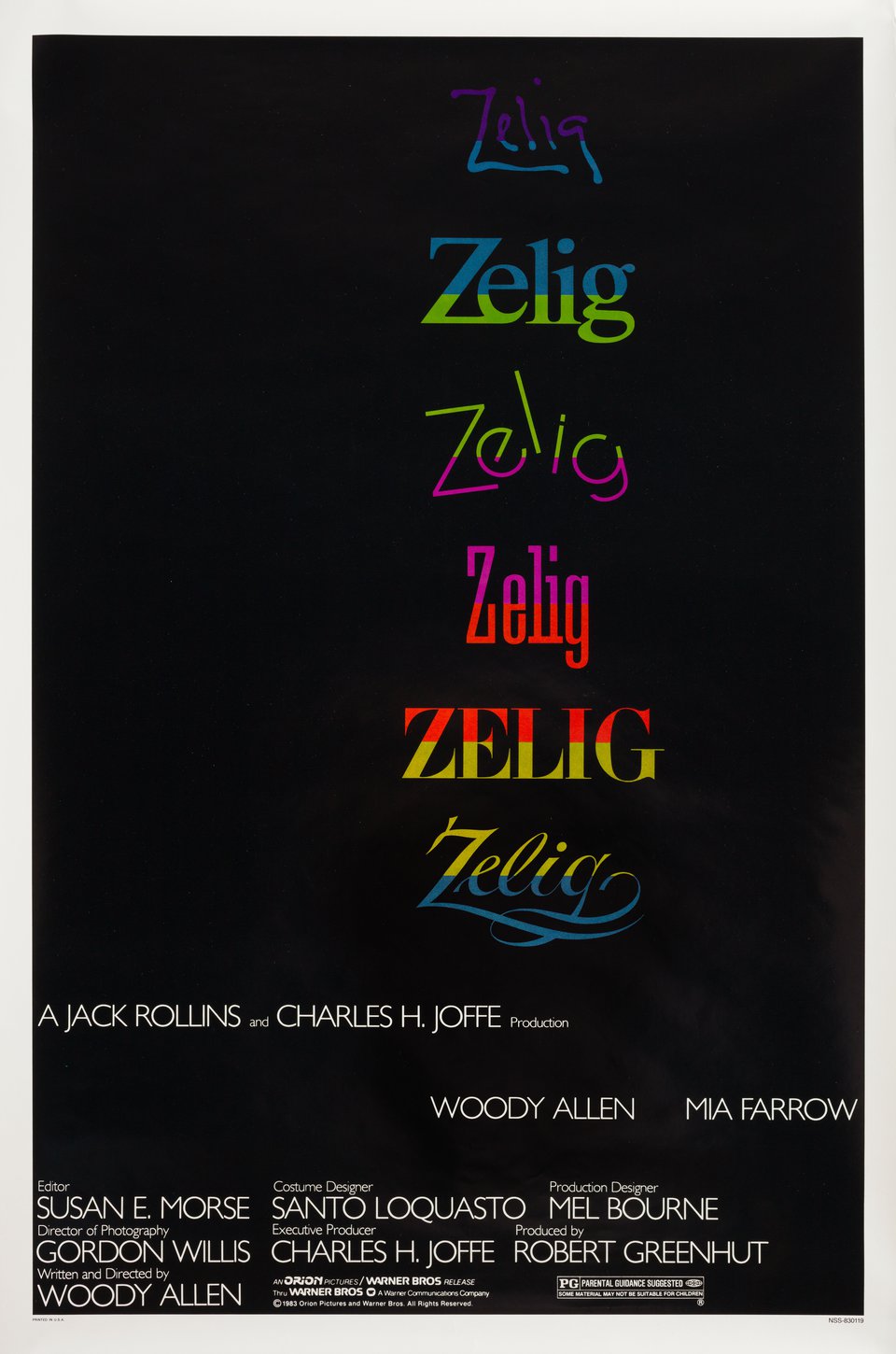 Zelig Original 1983 U.S. One Sheet Movie Poster