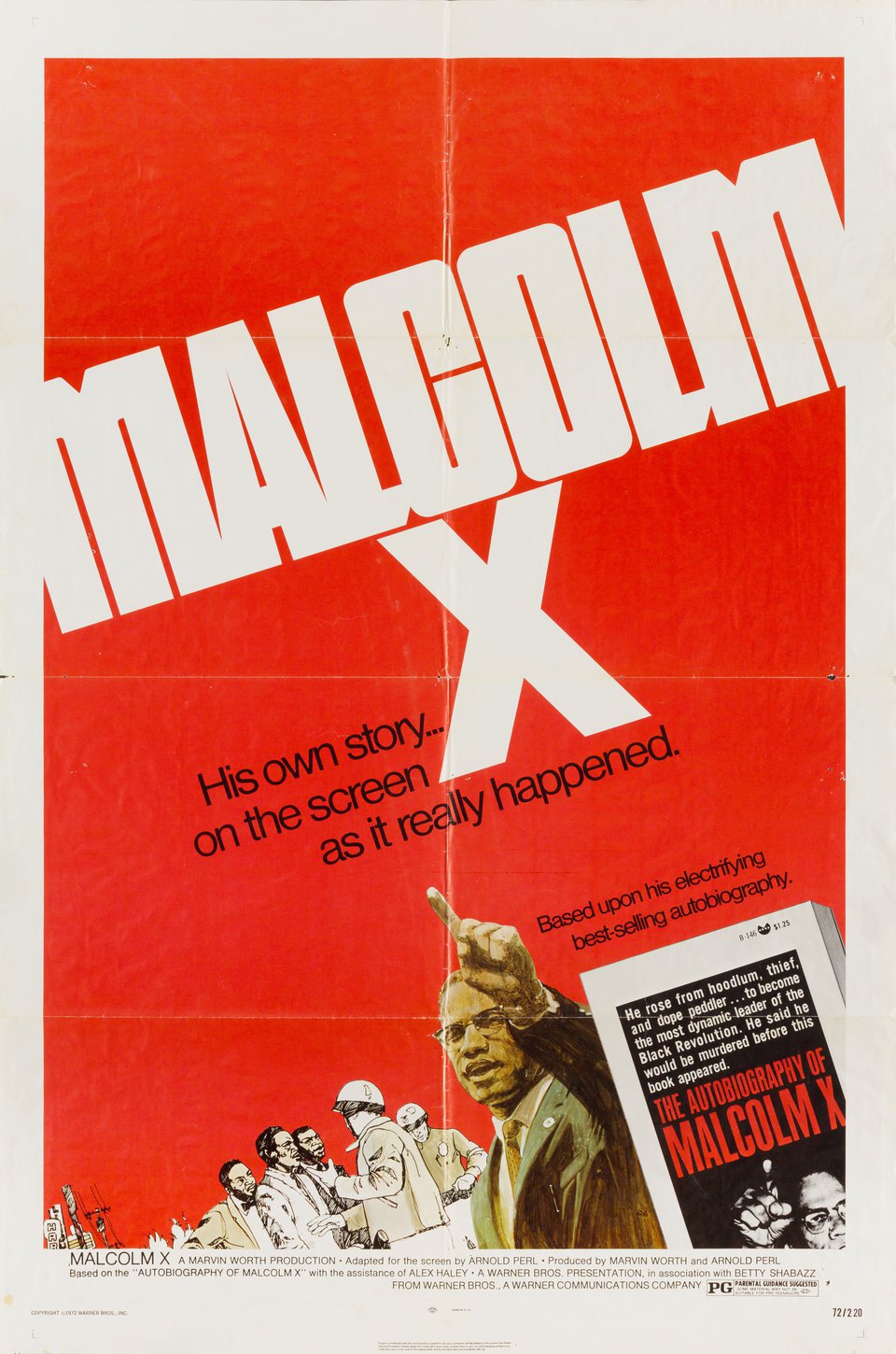 Malcolm X Original 1972 U.S. One Sheet Movie Poster