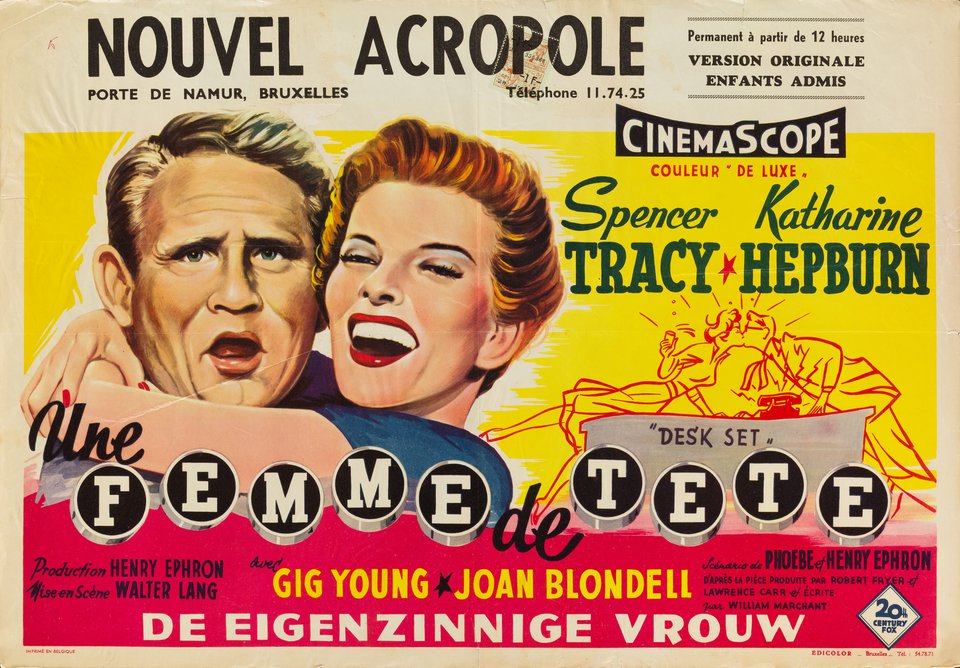 Desk Set Original 1957 Belgian Movie Poster
