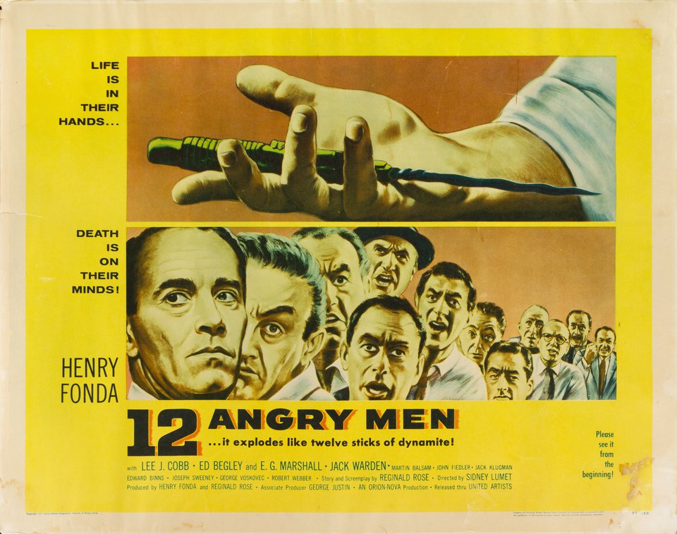 12 Angry Men Original 1957 U.S. Half Sheet Movie Poster