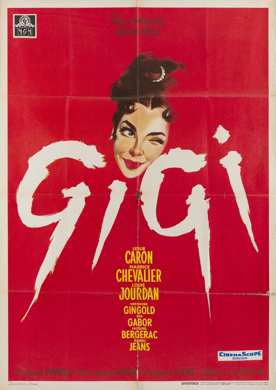 Gigi Original 1958 Italian Due Foglio Movie Poster