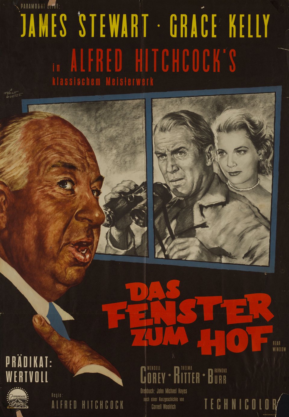 Rear Window Original R1960 German A1 Movie Poster
