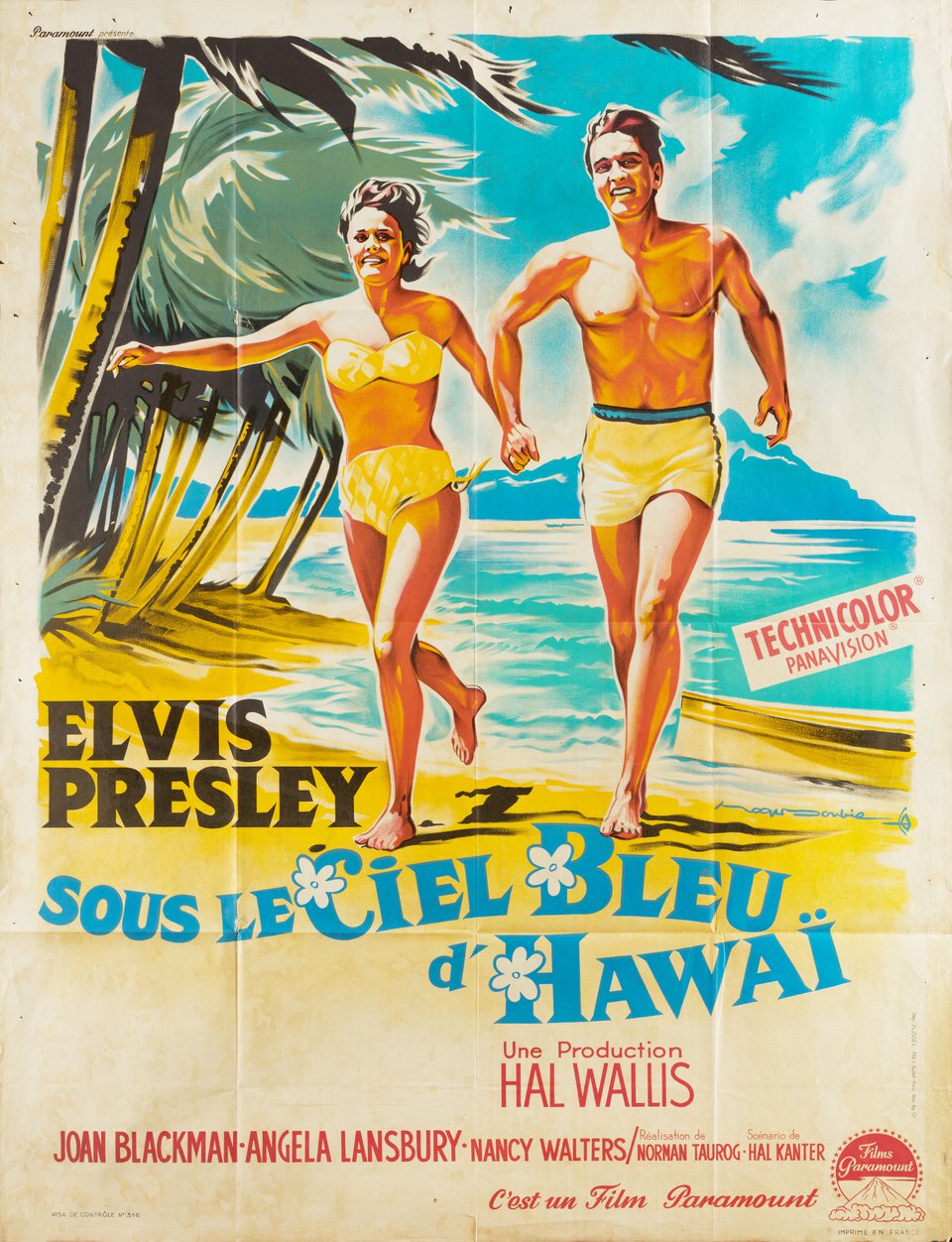 Blue Hawaii Original 1962 French Grande Movie Poster