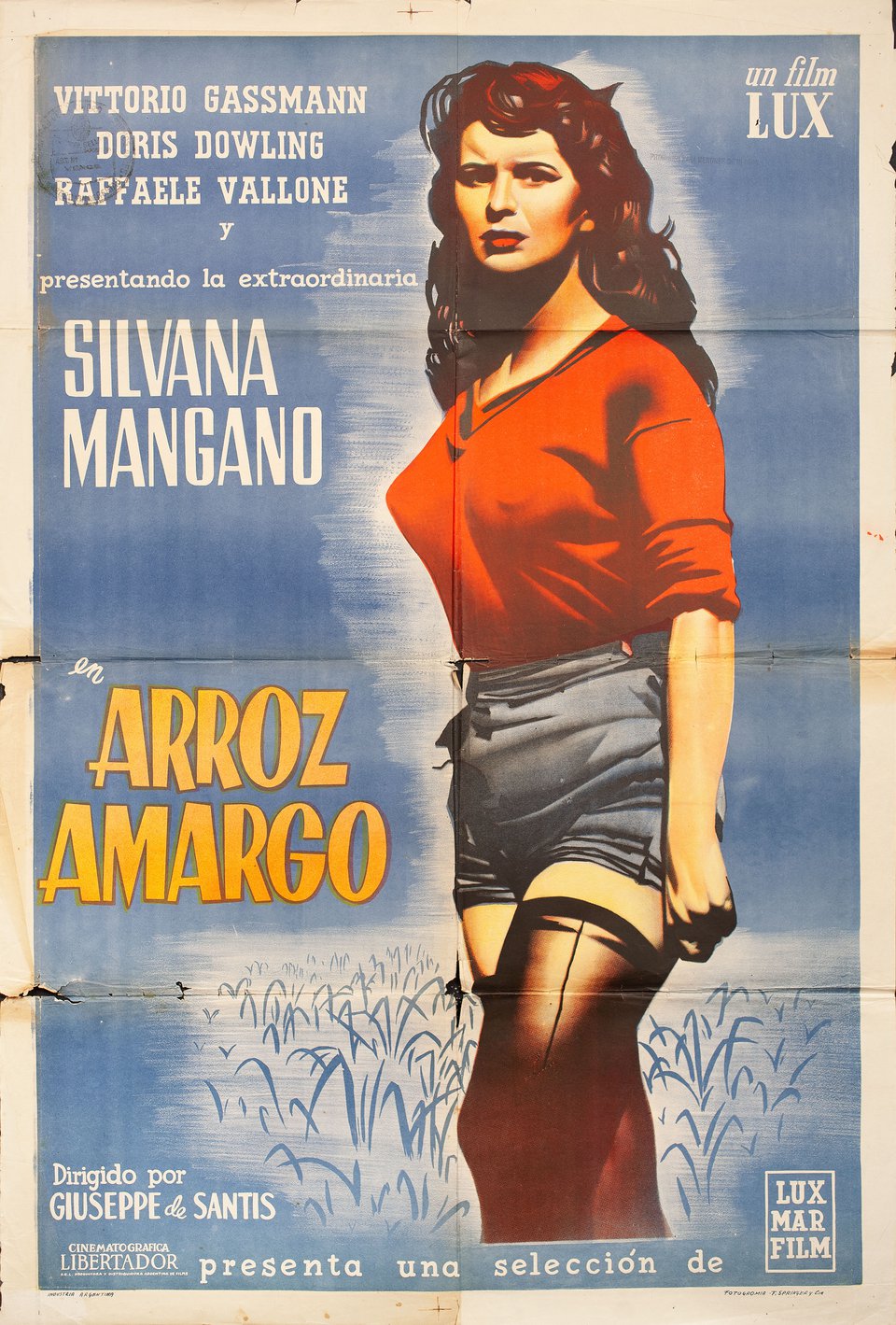 Bitter Rice Original 1957 Argentine Movie Poster