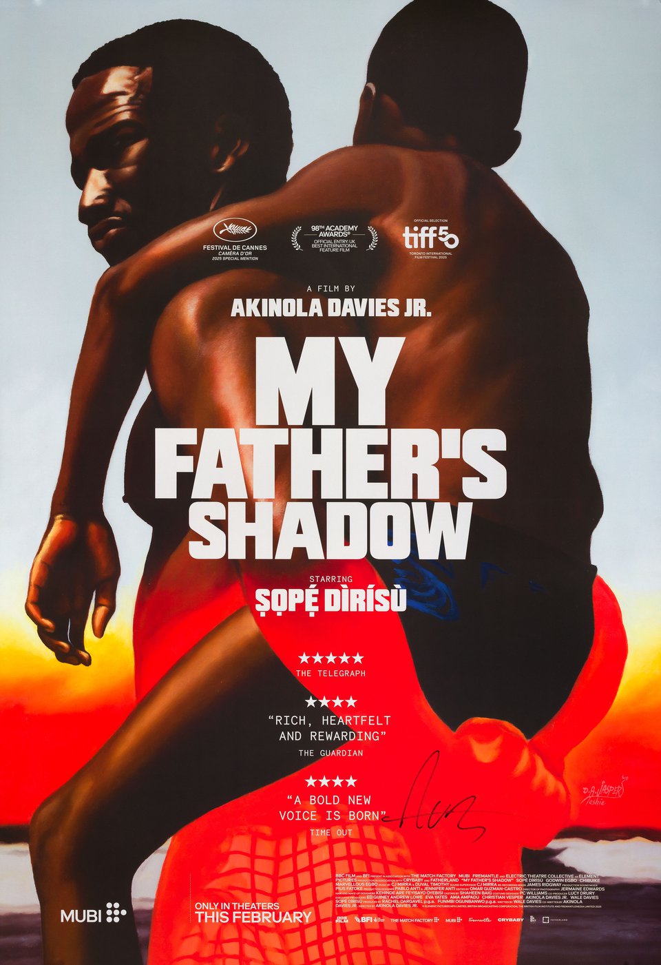 My Father's Shadow Original 2026 U.S. One Sheet Movie Poster Signed by Akinola Davies Jr.