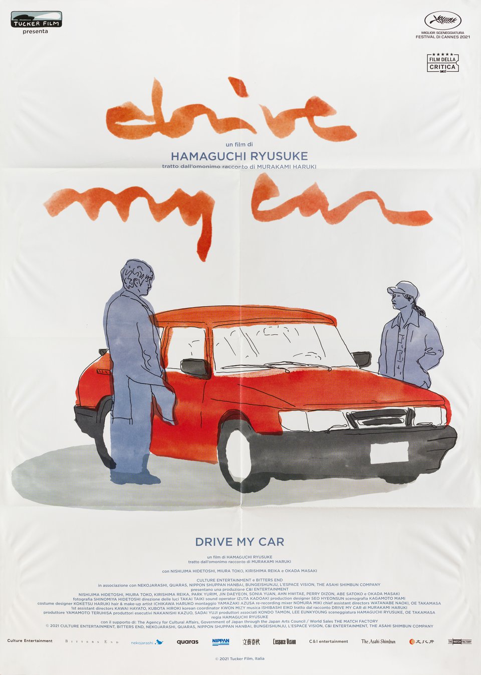 Drive My Car Original 2021 Italian Due Foglio Movie Poster