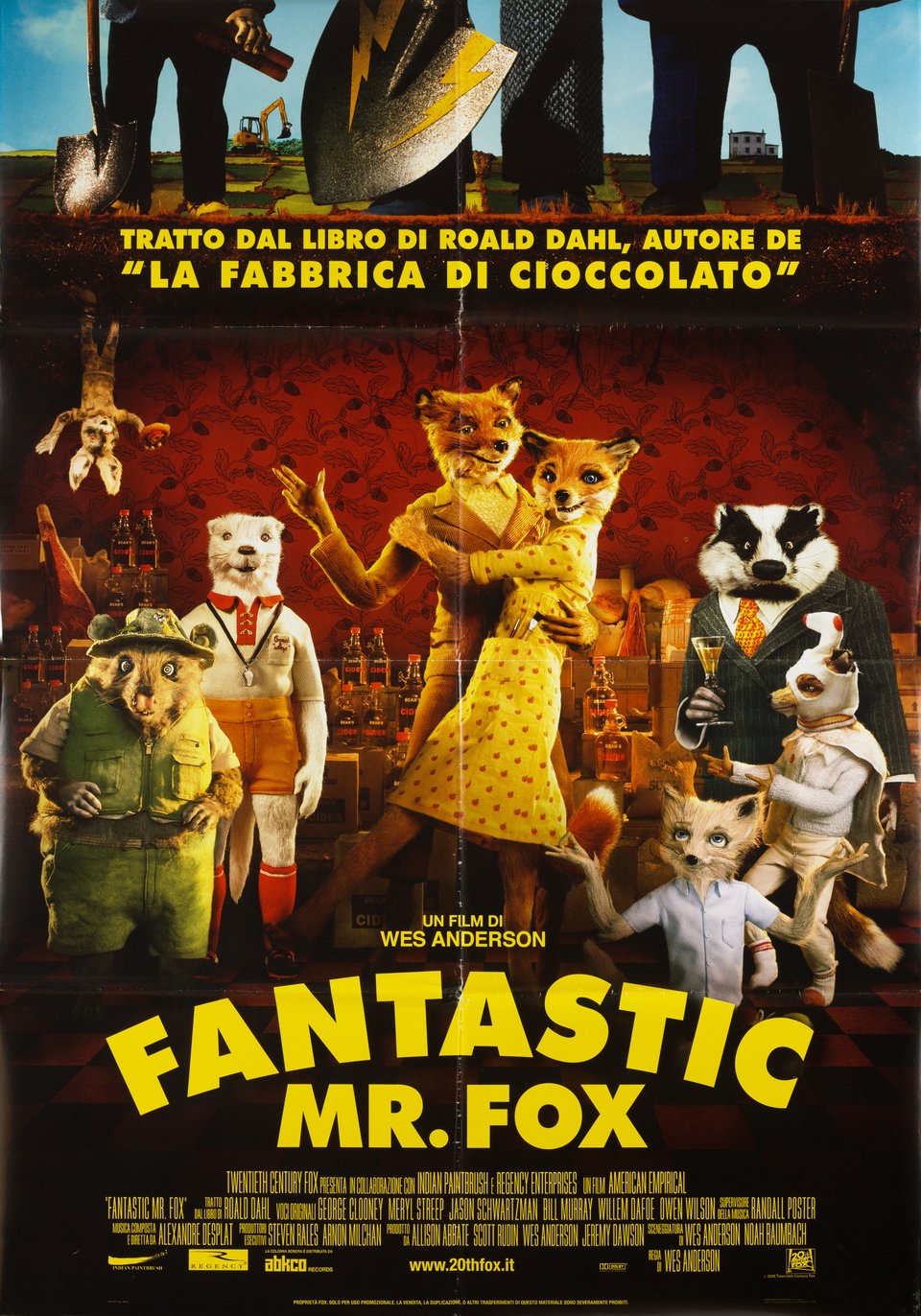 Fantastic Mr. Fox Original 2009 Italian Due Foglio Movie Poster