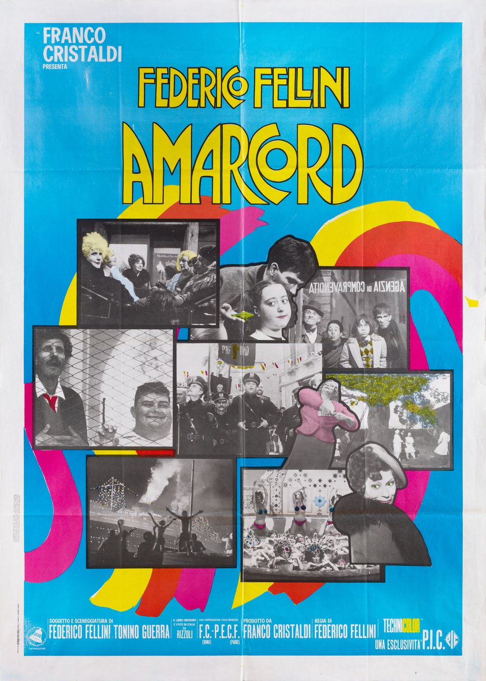 Amarcord Original 1973 Italian Due Foglio Movie Poster