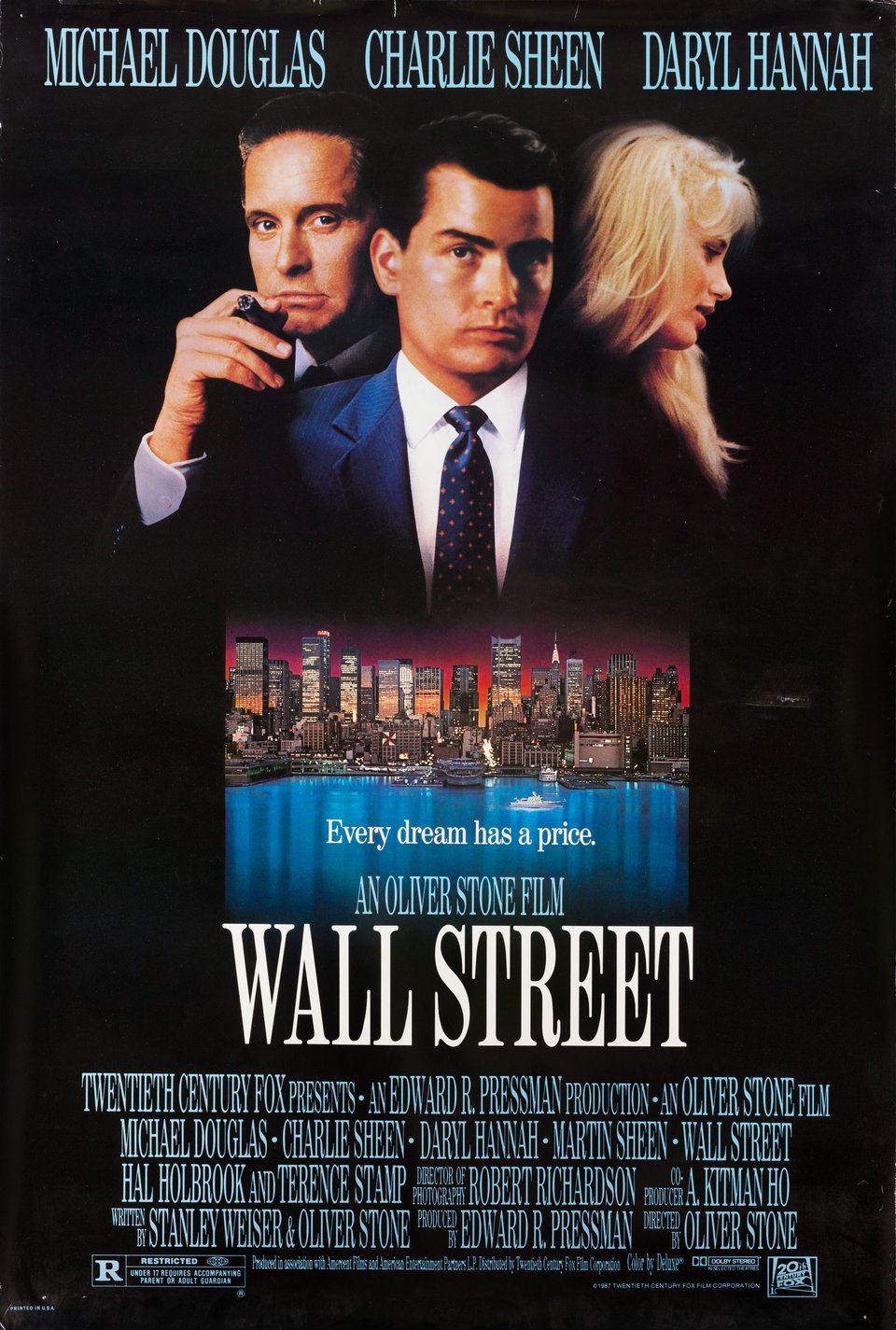 Wall Street Original 1987 U.S. One Sheet Movie Poster