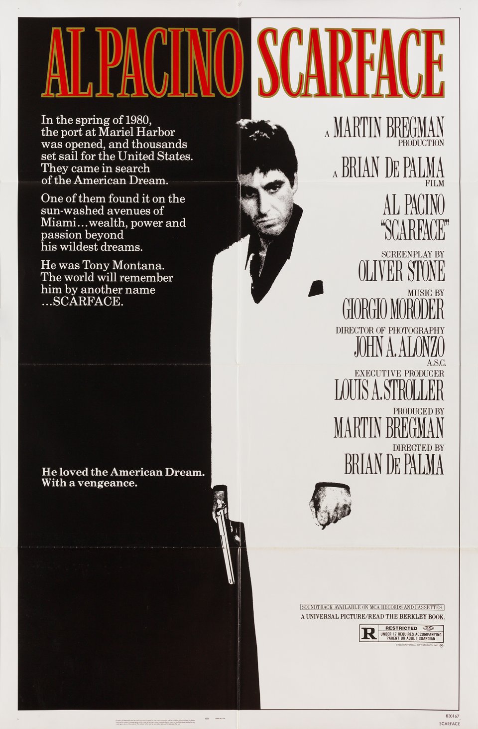 Scarface Original 1983 U.S. One Sheet Movie Poster