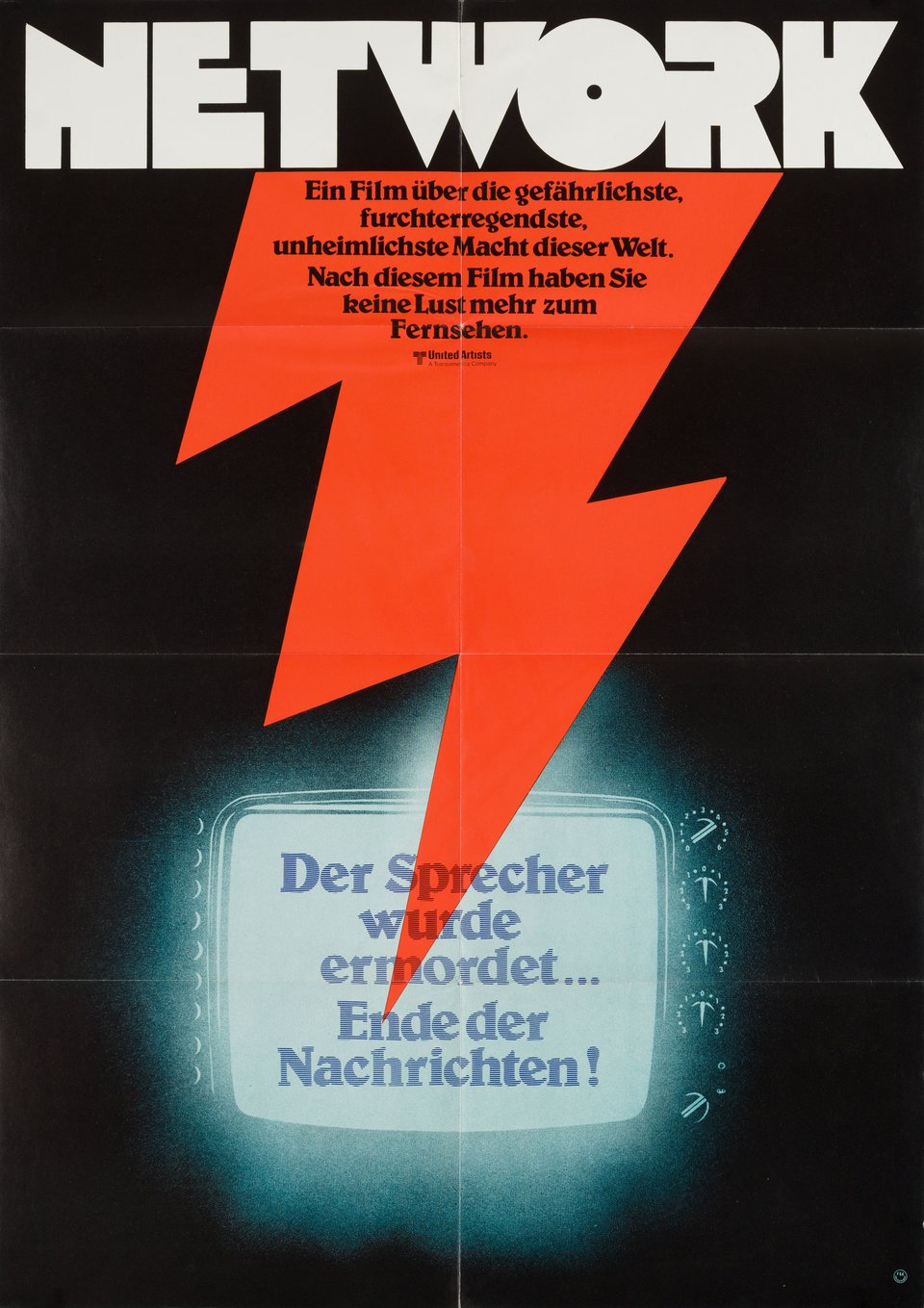 Network Original 1976 German A1 Movie Poster