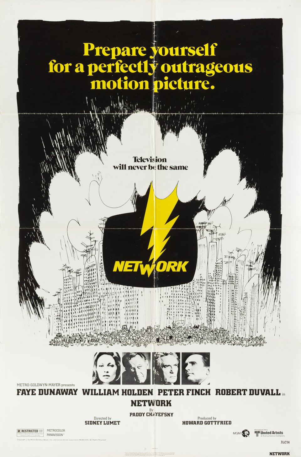 Network Original 1976 U.S. One Sheet Movie Poster