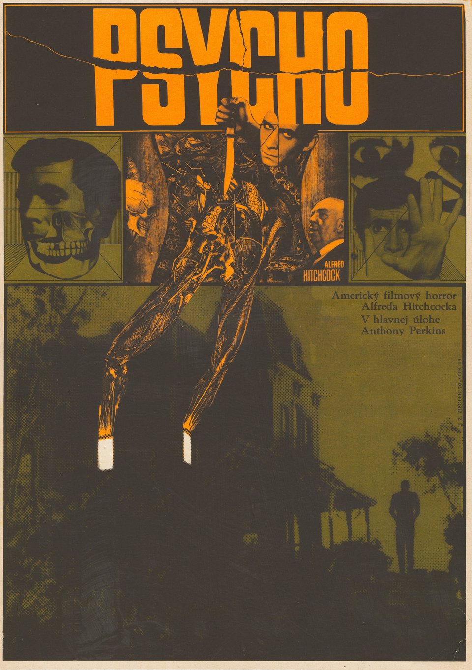 Psycho Original 1970 Czech A3 Movie Poster