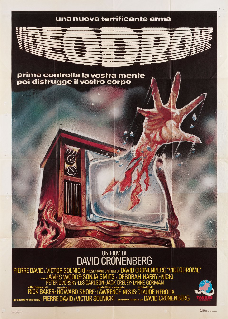 Videodrome Original 1983 Italian Due Foglio Movie Poster
