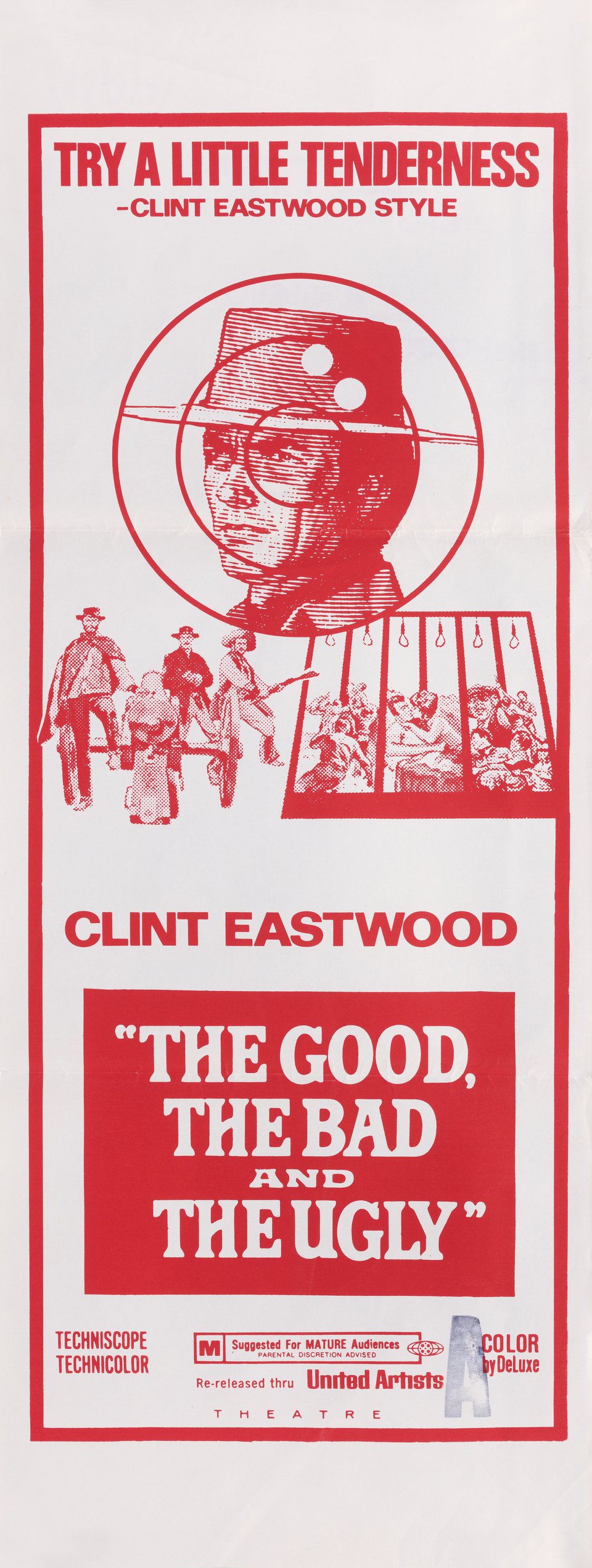 The Good, the Bad and the Ugly Original R1970s New Zealand Daybill Movie Poster