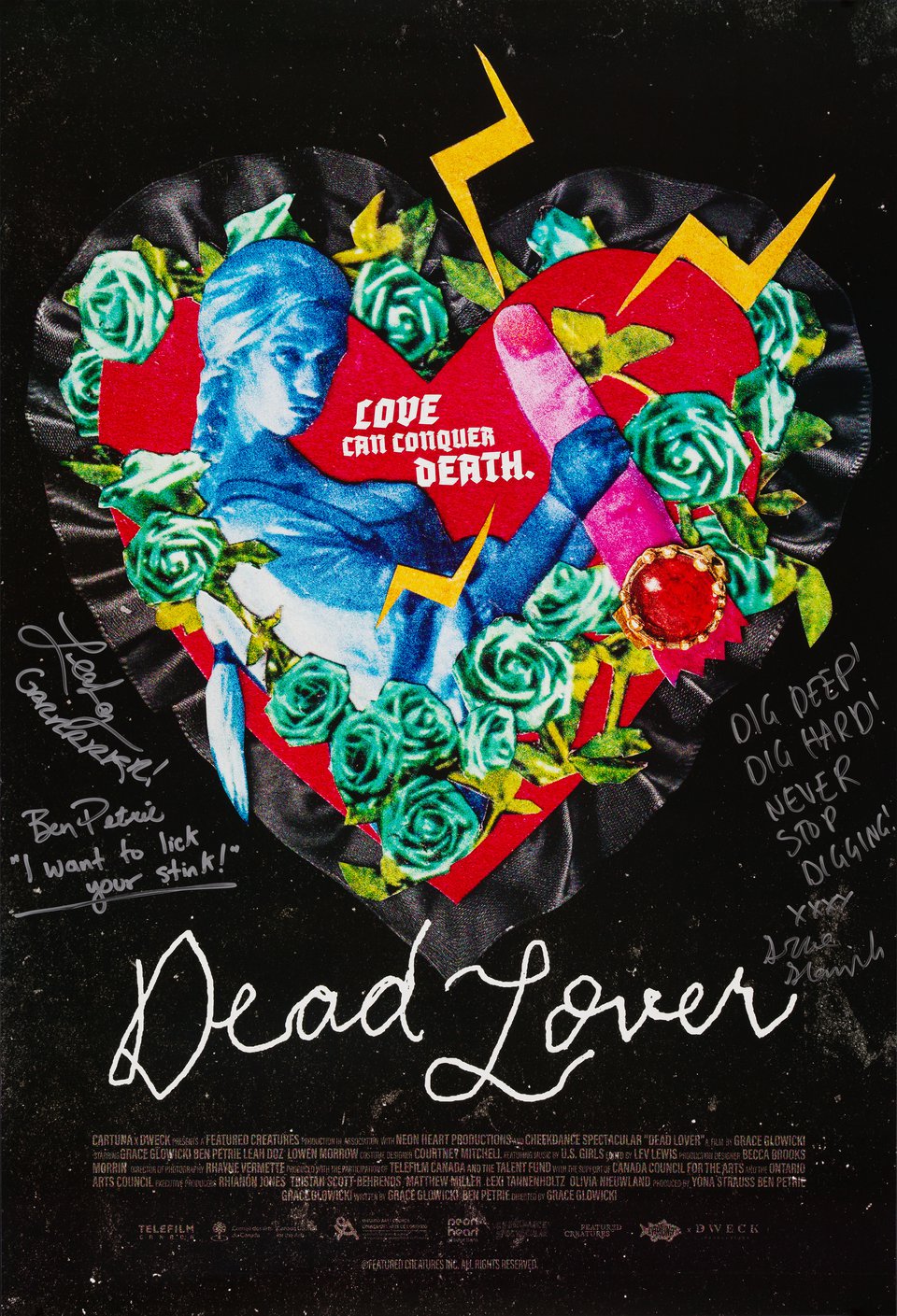 Dead Lover Original 2025 U.S. One Sheet Movie Poster Signed by Grace Glowicki / Ben Petrie / Leah Doz