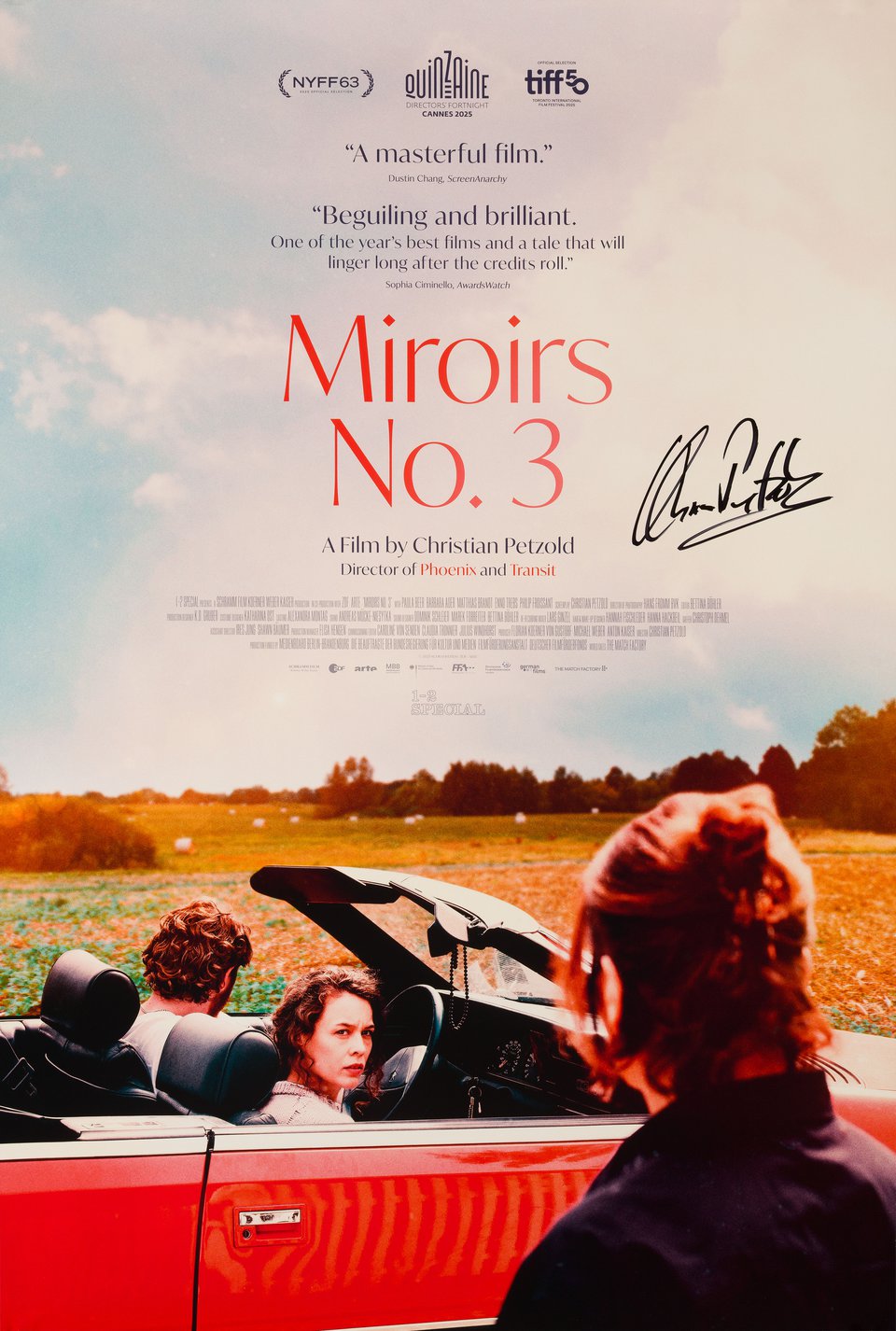 Miroirs No. 3 Original 2026 U.S. One Sheet Movie Poster Signed by Christian Petzold