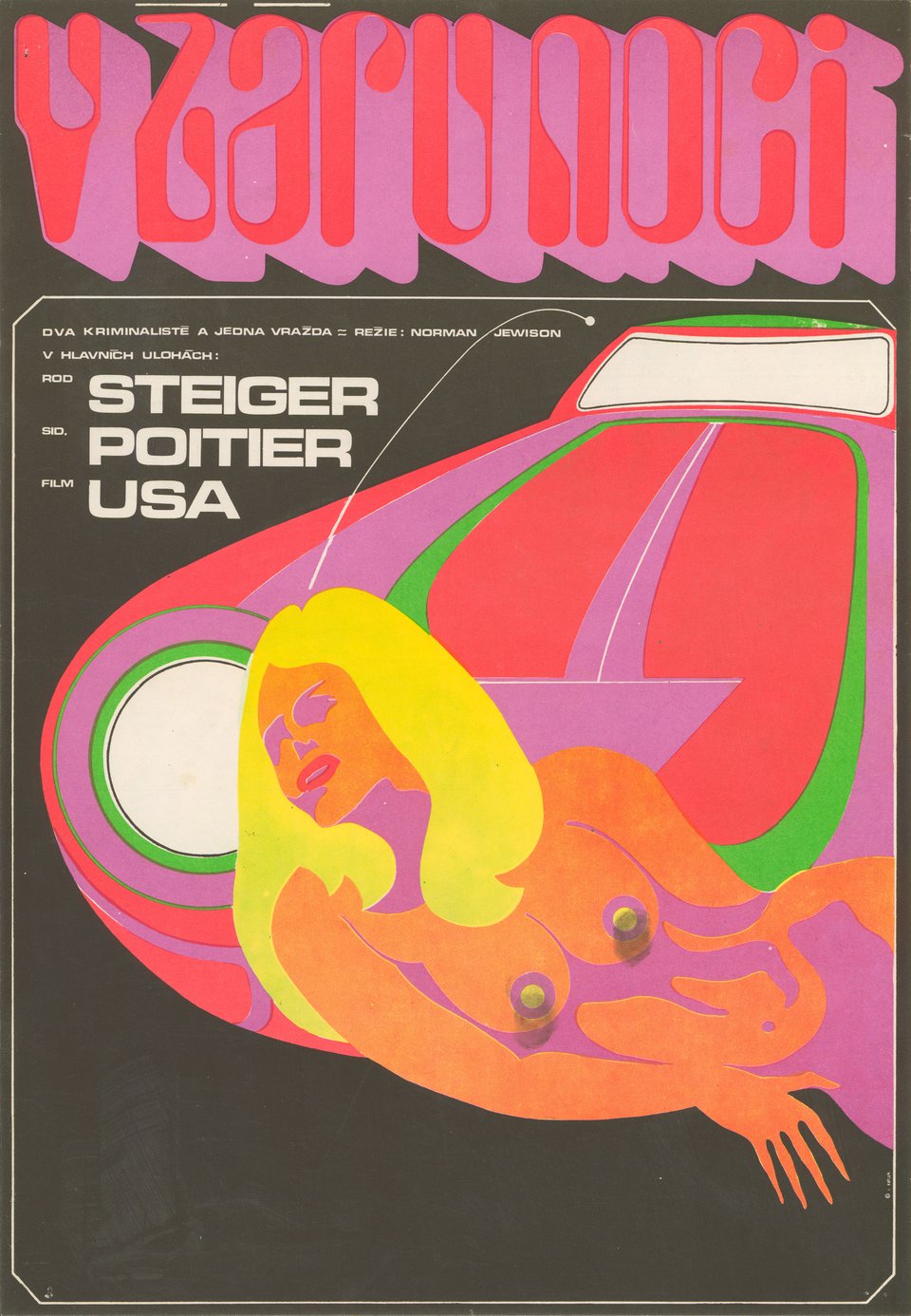 In the Heat of the Night Original 1988 Czech A3 Movie Poster