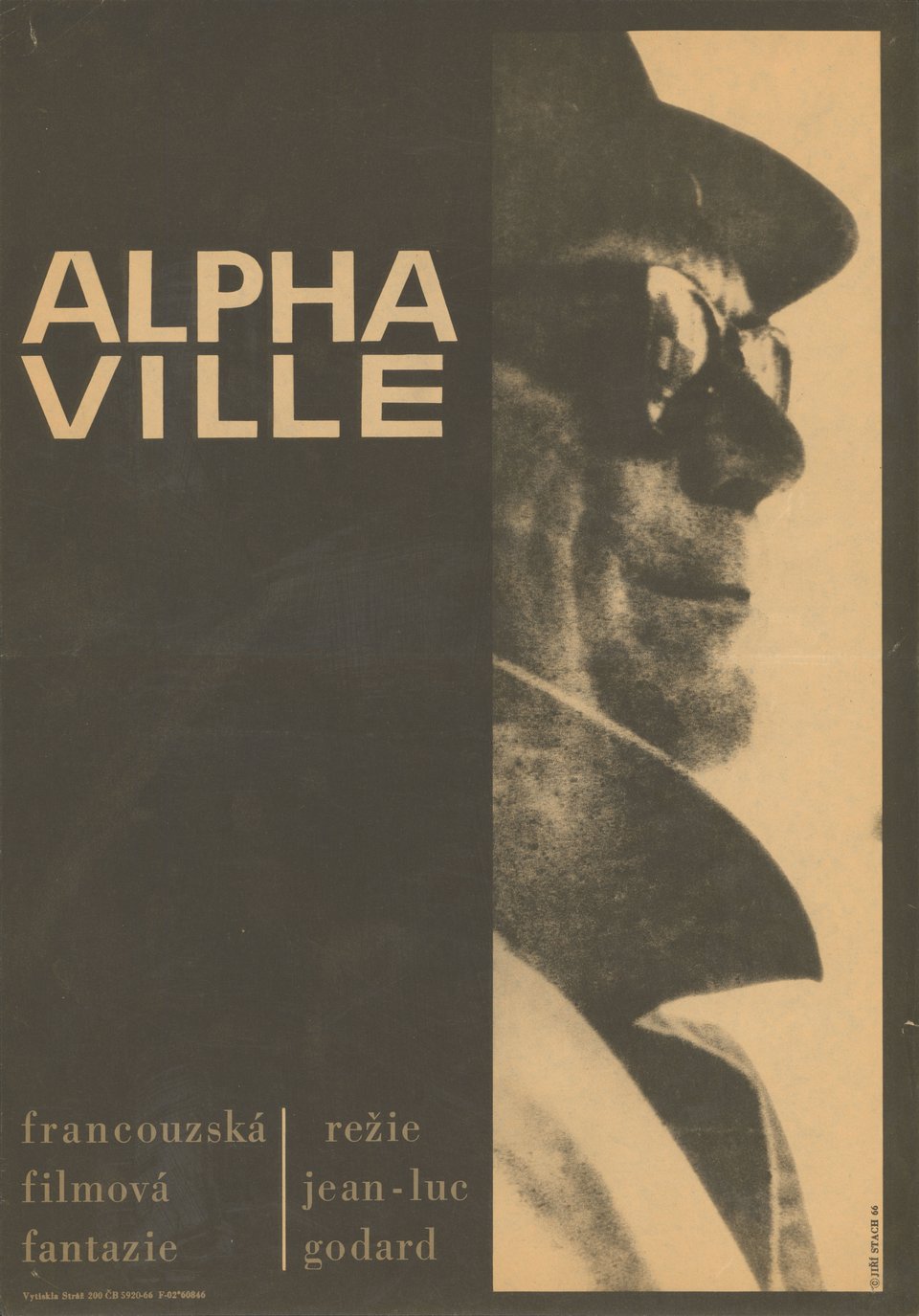 Alphaville Original 1966 Czech A3 Movie Poster