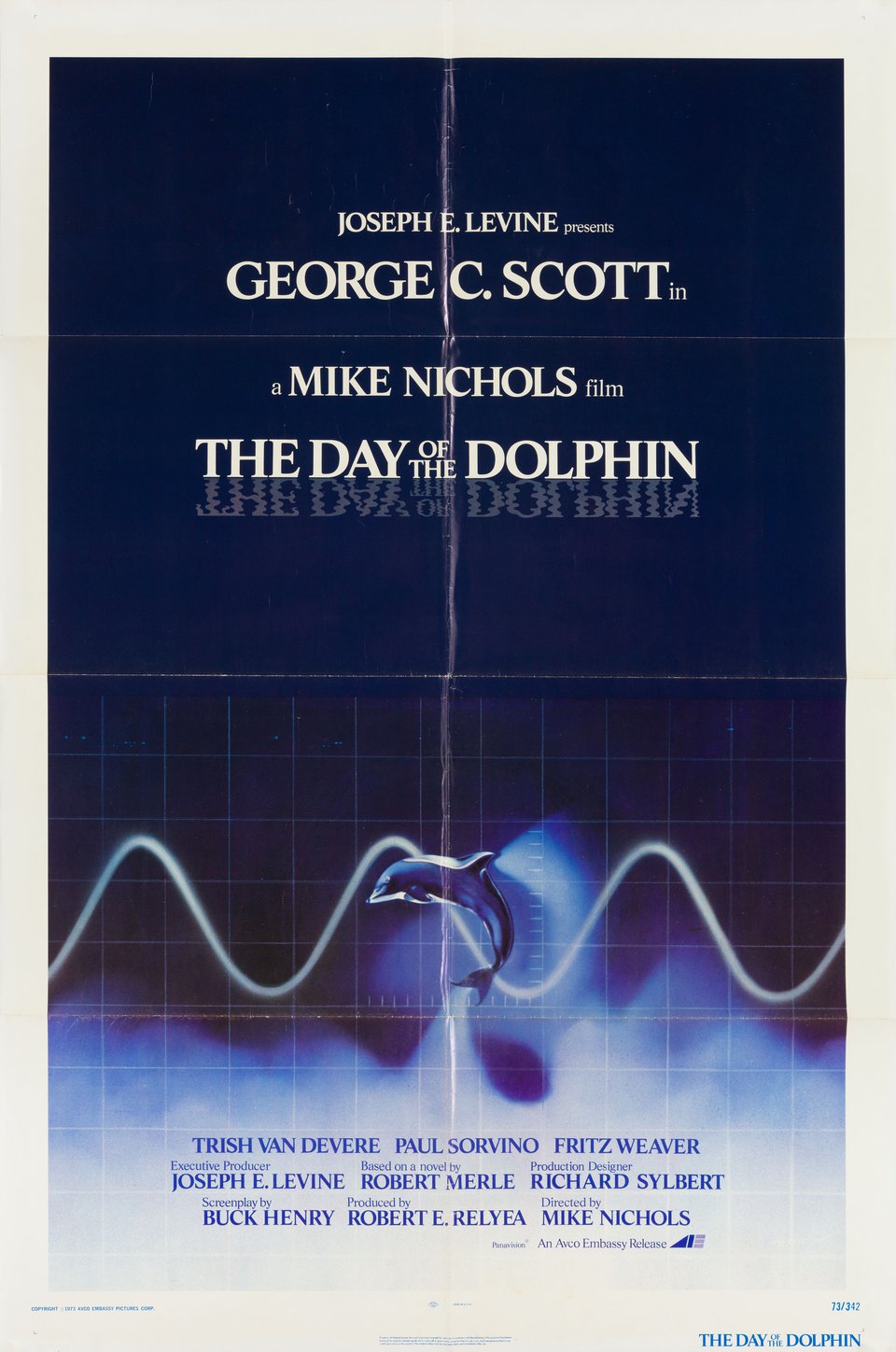 The Day of the Dolphin Original 1973 U.S. One Sheet Movie Poster