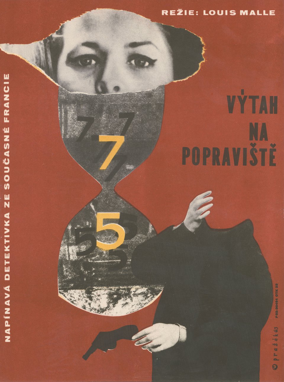 Elevator to the Gallows Original 1963 Czech A3 Movie Poster