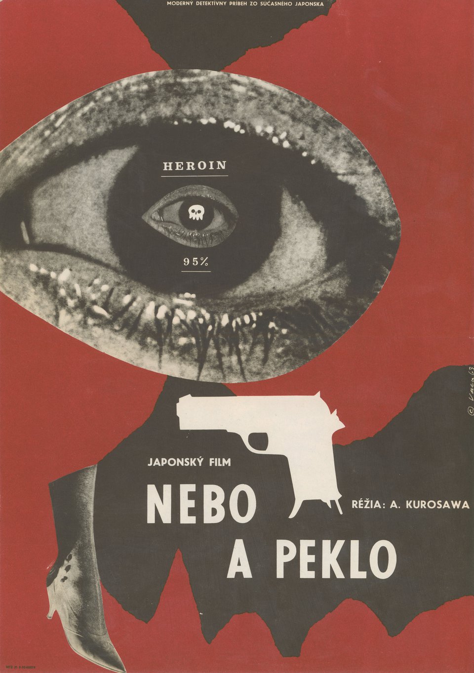 High and Low Original 1963 Czech A3 Movie Poster