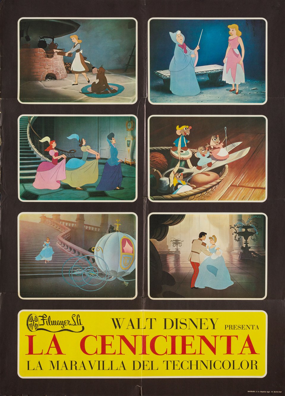 Cinderella Original R1967 Spanish B1 Movie Poster