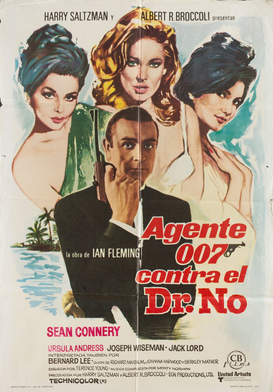 Dr. No Original R1974 Spanish B1 Movie Poster